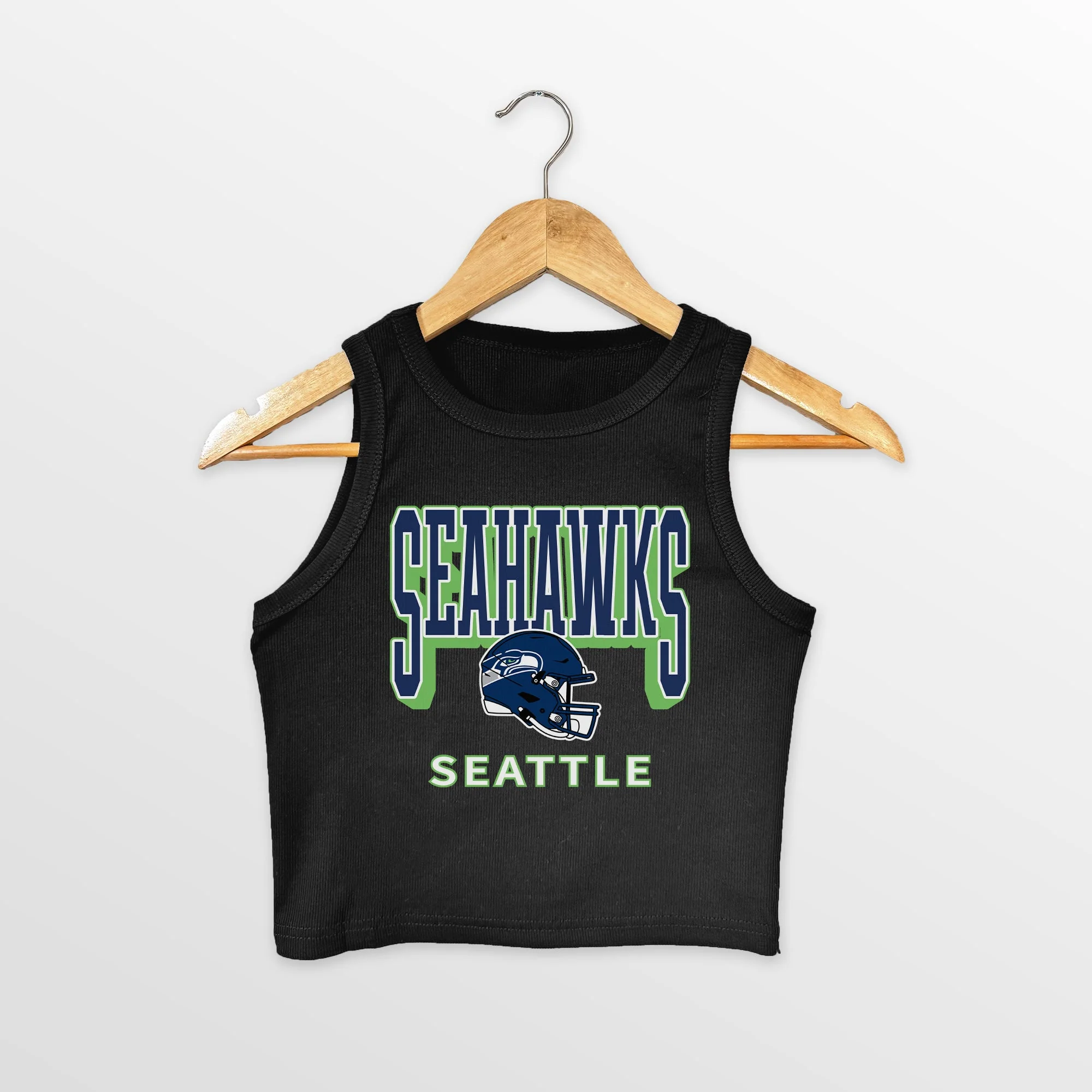 SEATTLE SEAHAWKS PURE VICTORY ESSENTIAL RIBBED CROP TANK