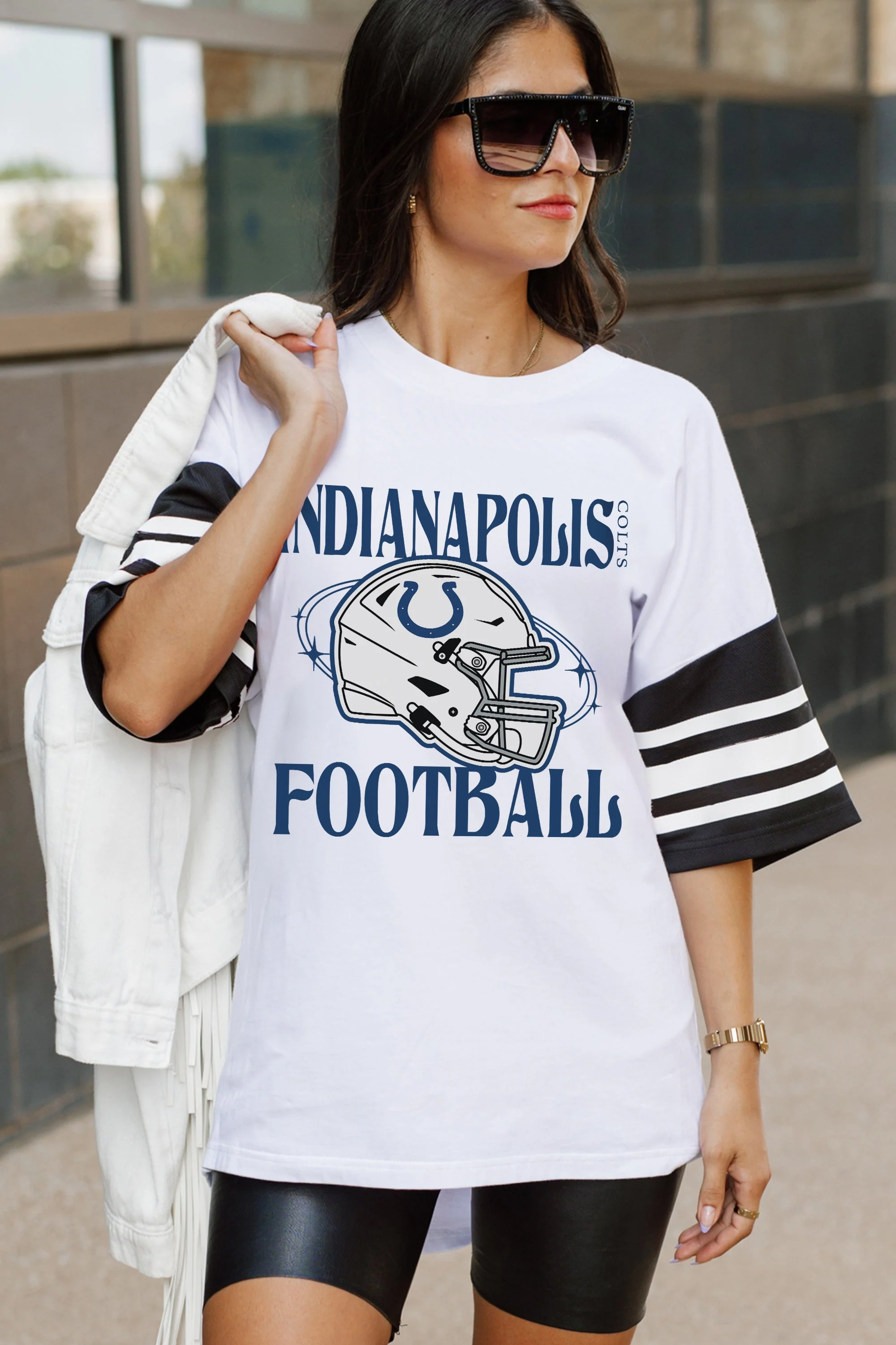 INDIANAPOLIS COLTS Starting Lineup Vintage Raglan Tee