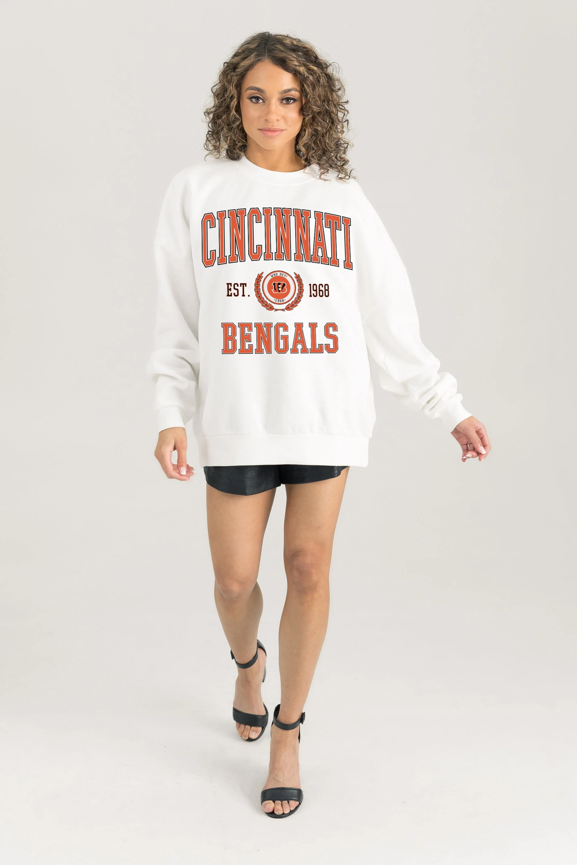 CINCINNATI BENGALS Timeless Triumph Fleece Crewneck Pullover