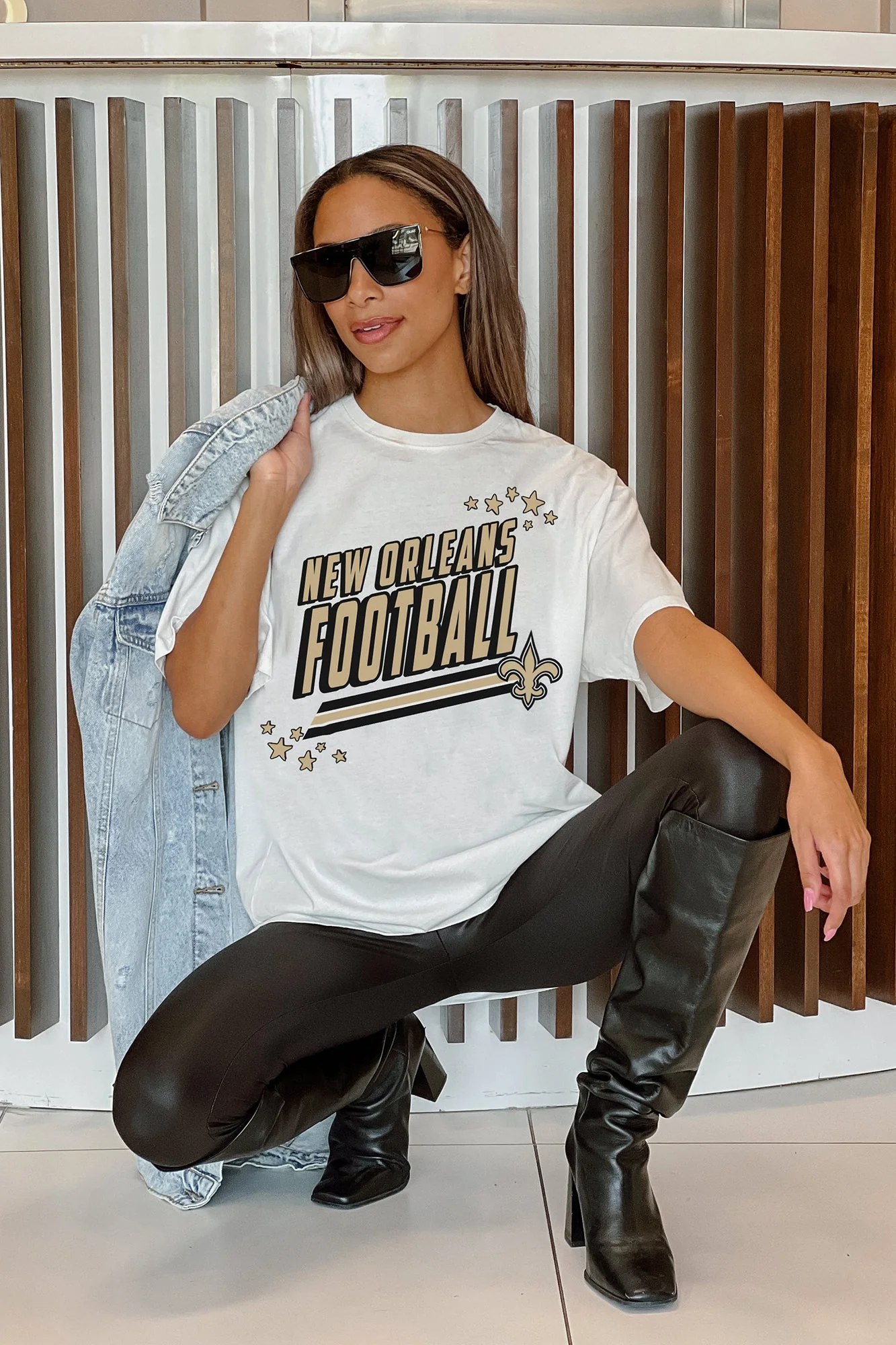 NEW ORLEANS SAINTS Coming In Hot Oversized Crewneck Tee