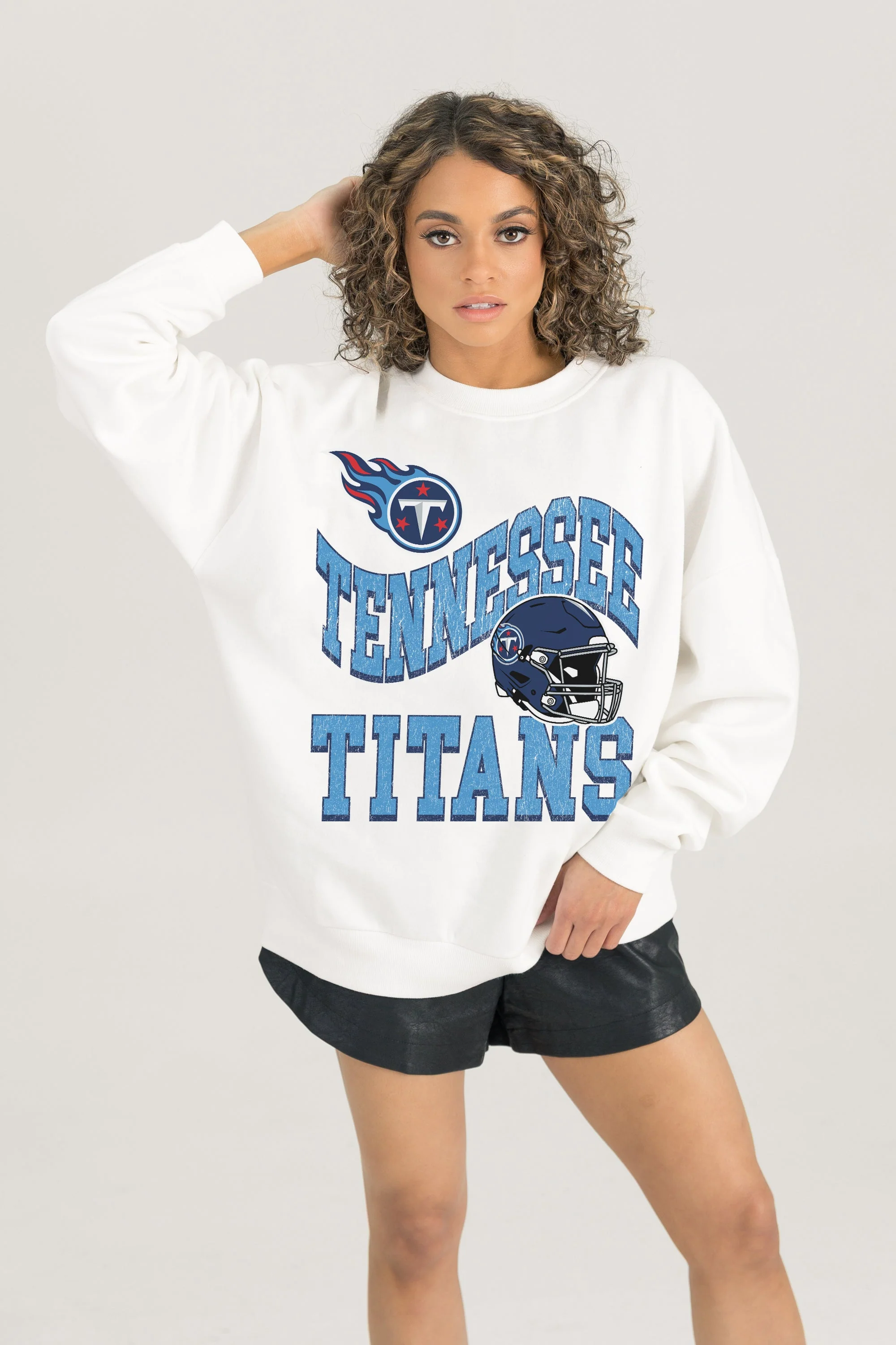 TENNESSEE TITANS HARD EARNED PREMIUM FLEECE CREWNECK PULLOVER