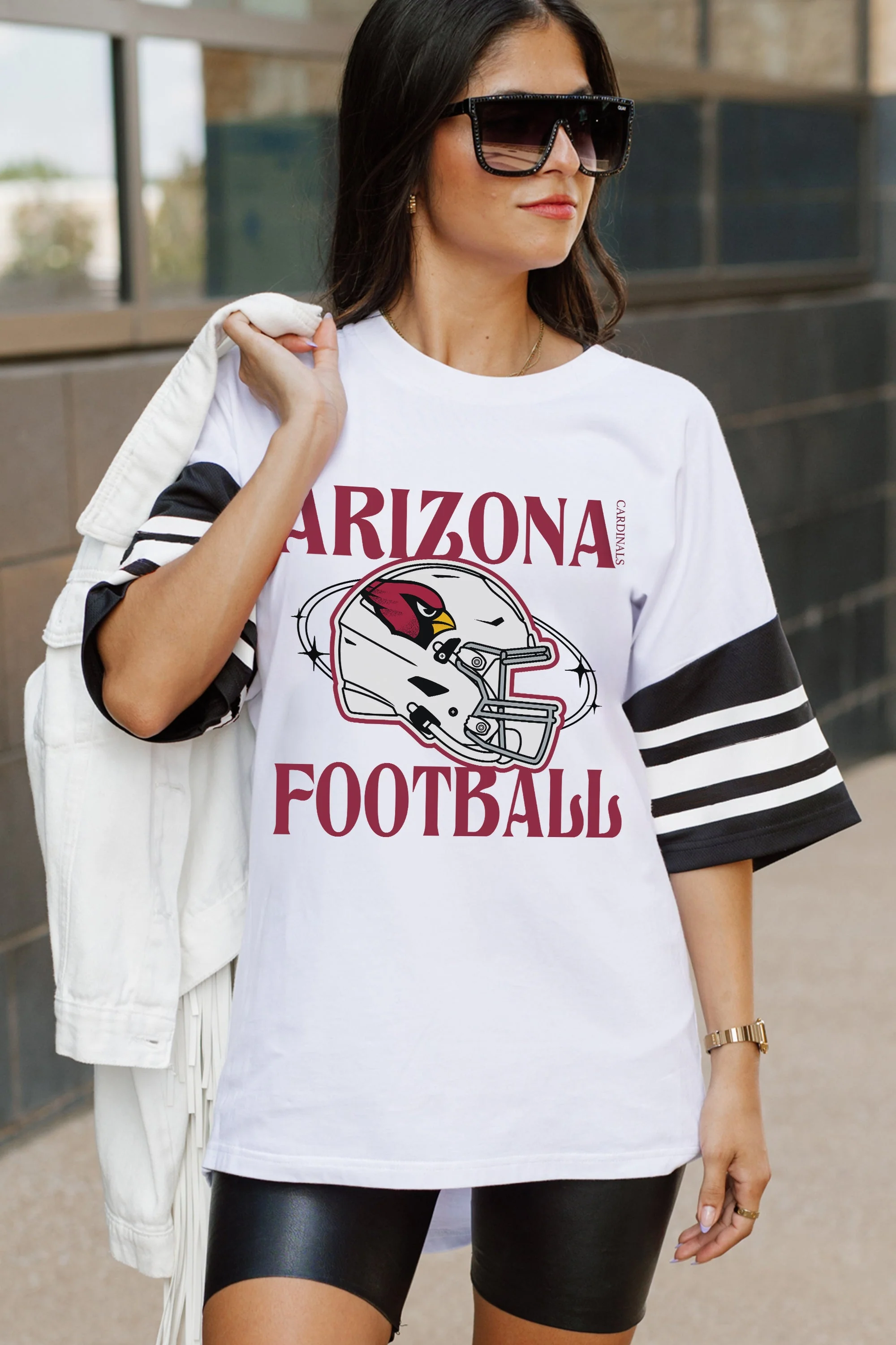 ARIZONA CARDINALS Starting Lineup Vintage Raglan Tee