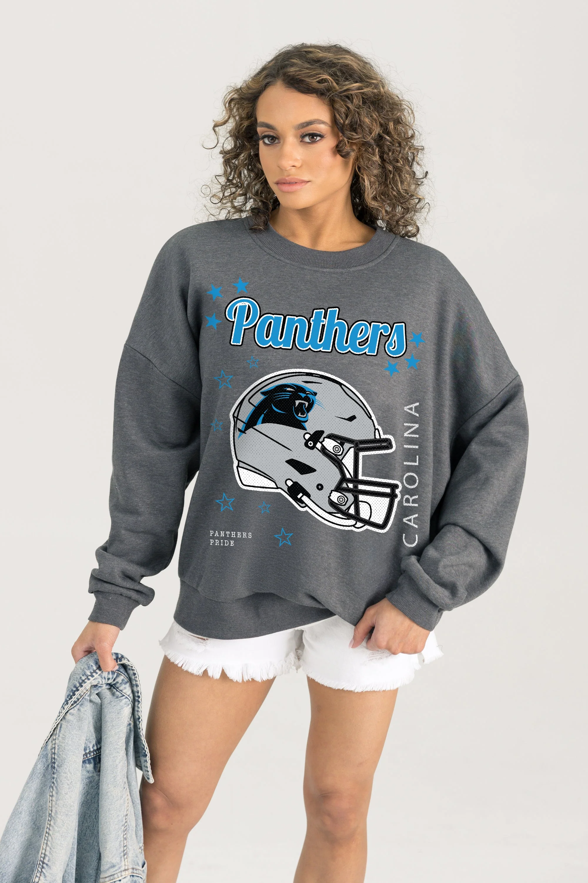 CAROLINA PANTHERS Ready To Rumble Fleece Crewneck Pullover