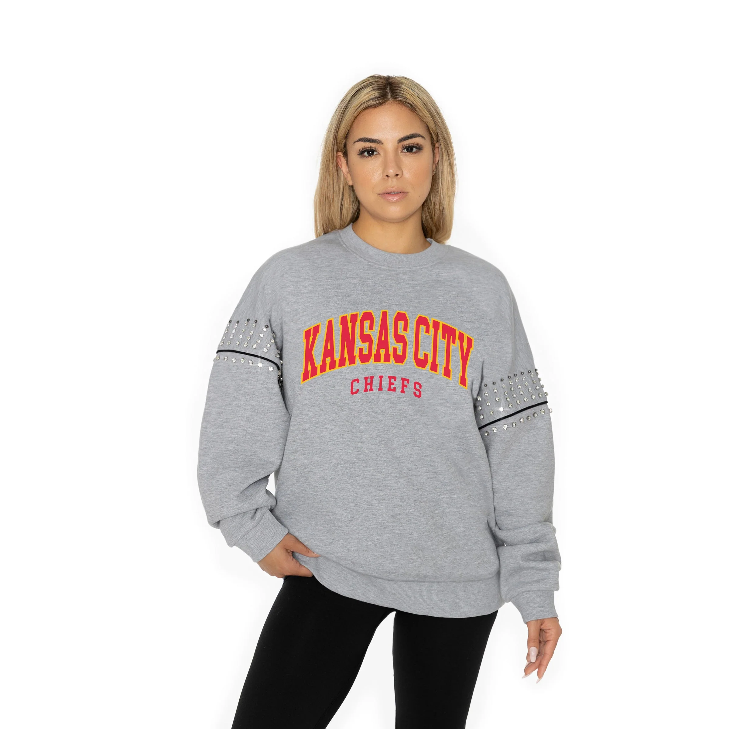 KANSAS CITY CHIEFS Competitive Edge Jewel-Trim Pullover
