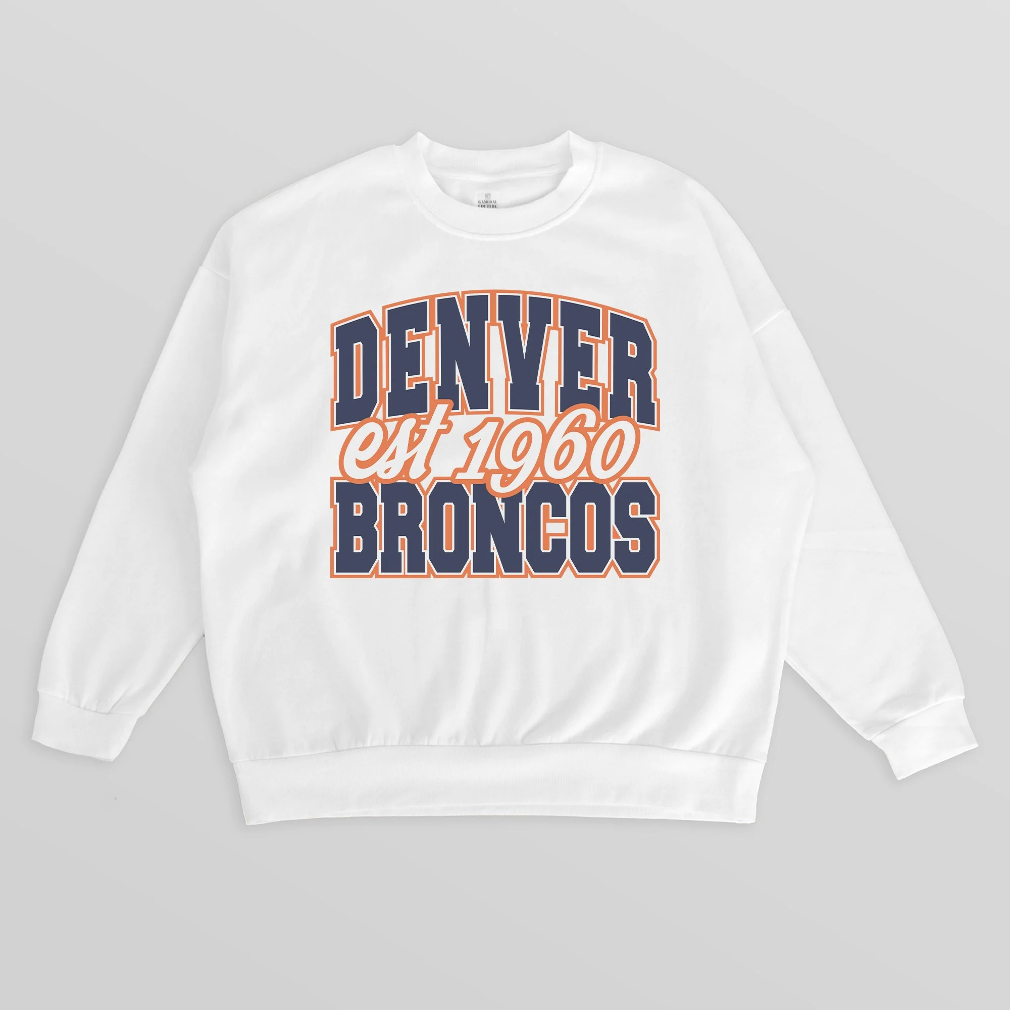 DENVER BRONCOS FADED FORMATION PREMIUM FLEECE CREWNECK PULLOVER
