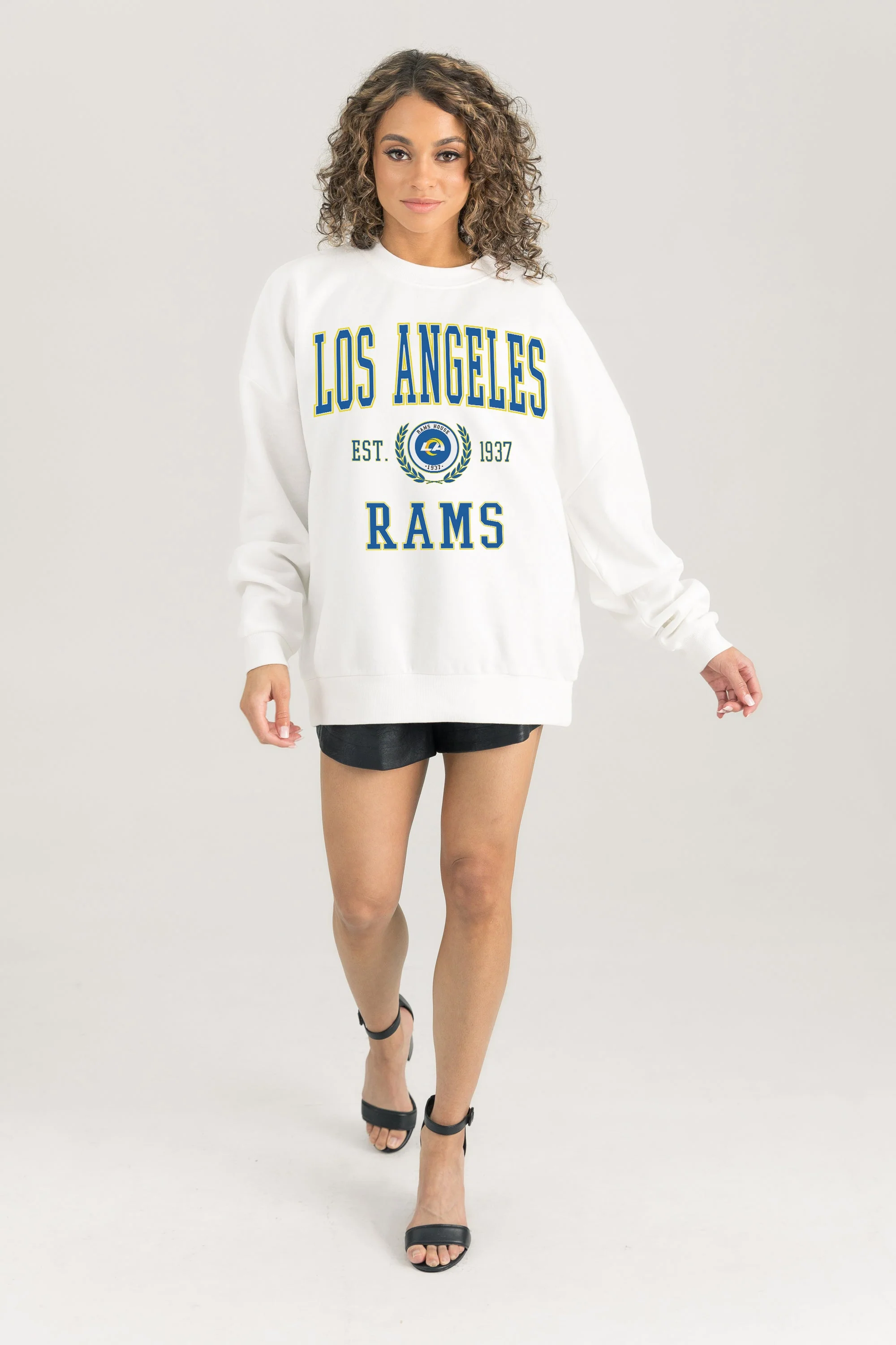 LOS ANGELES RAMS Timeless Triumph Fleece Crewneck Pullover