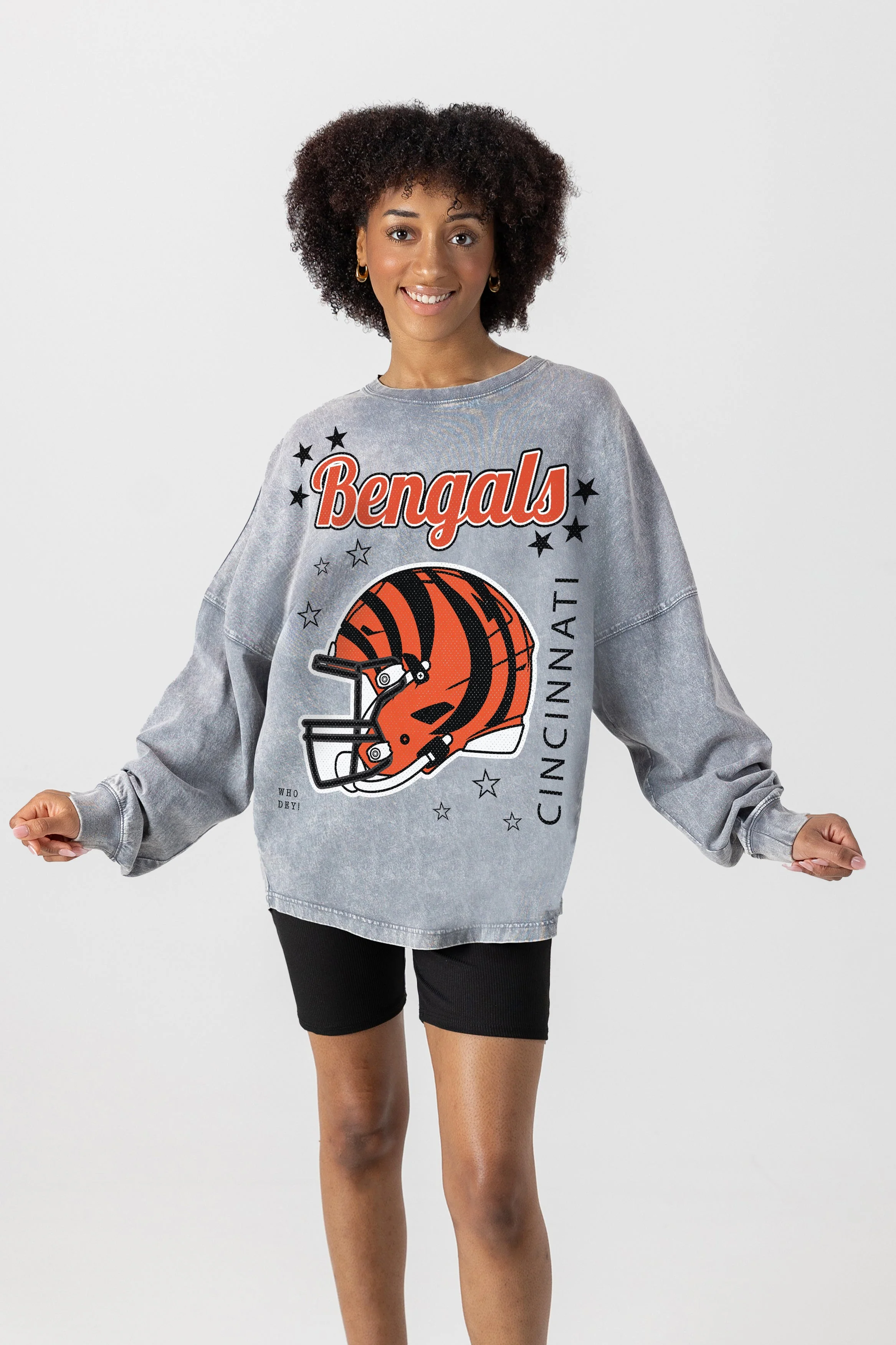 CINCINNATI BENGALS Starbound Oversized Long-Sleeve Tee