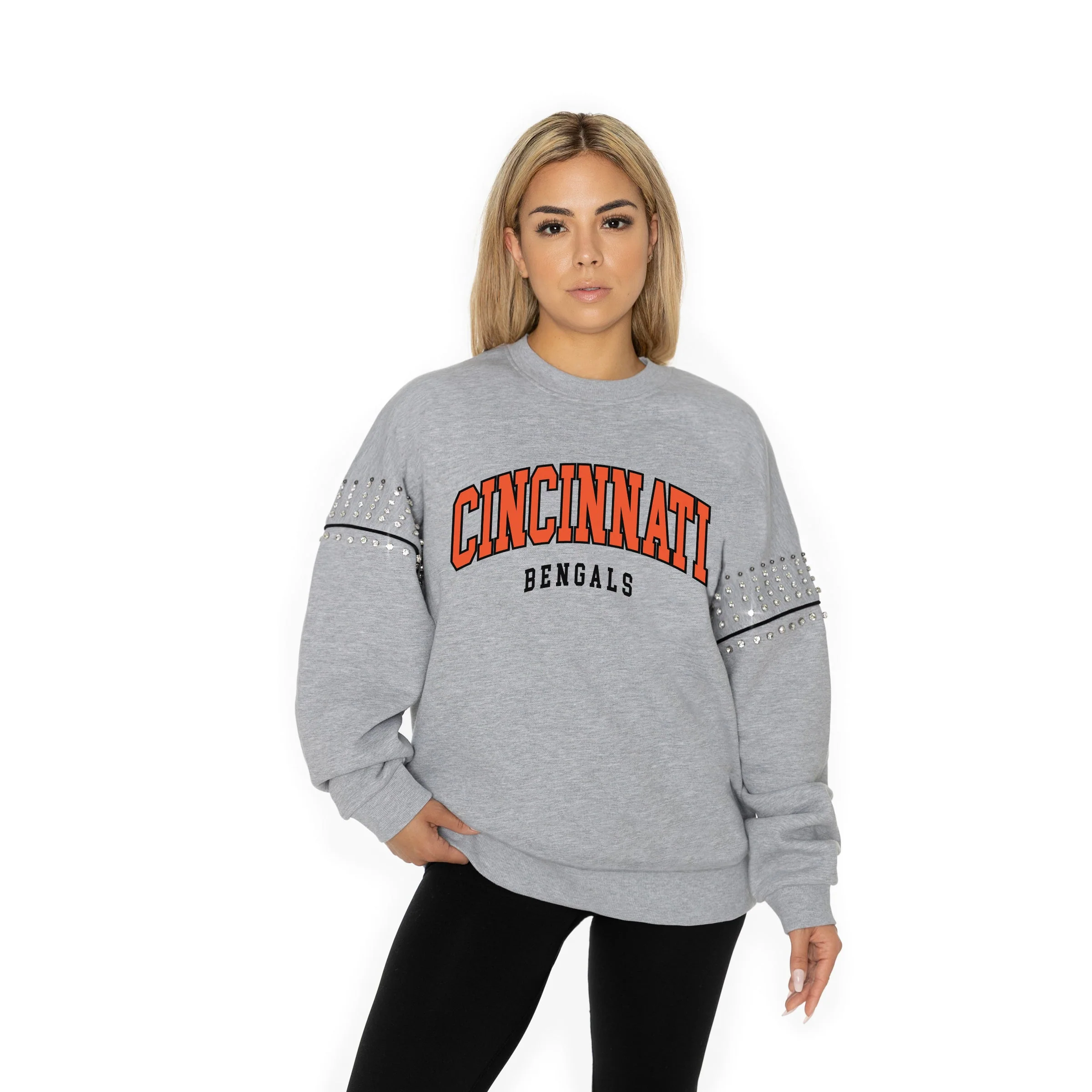CINCINNATI BENGALS Competitive Edge Jewel-Trim Pullover