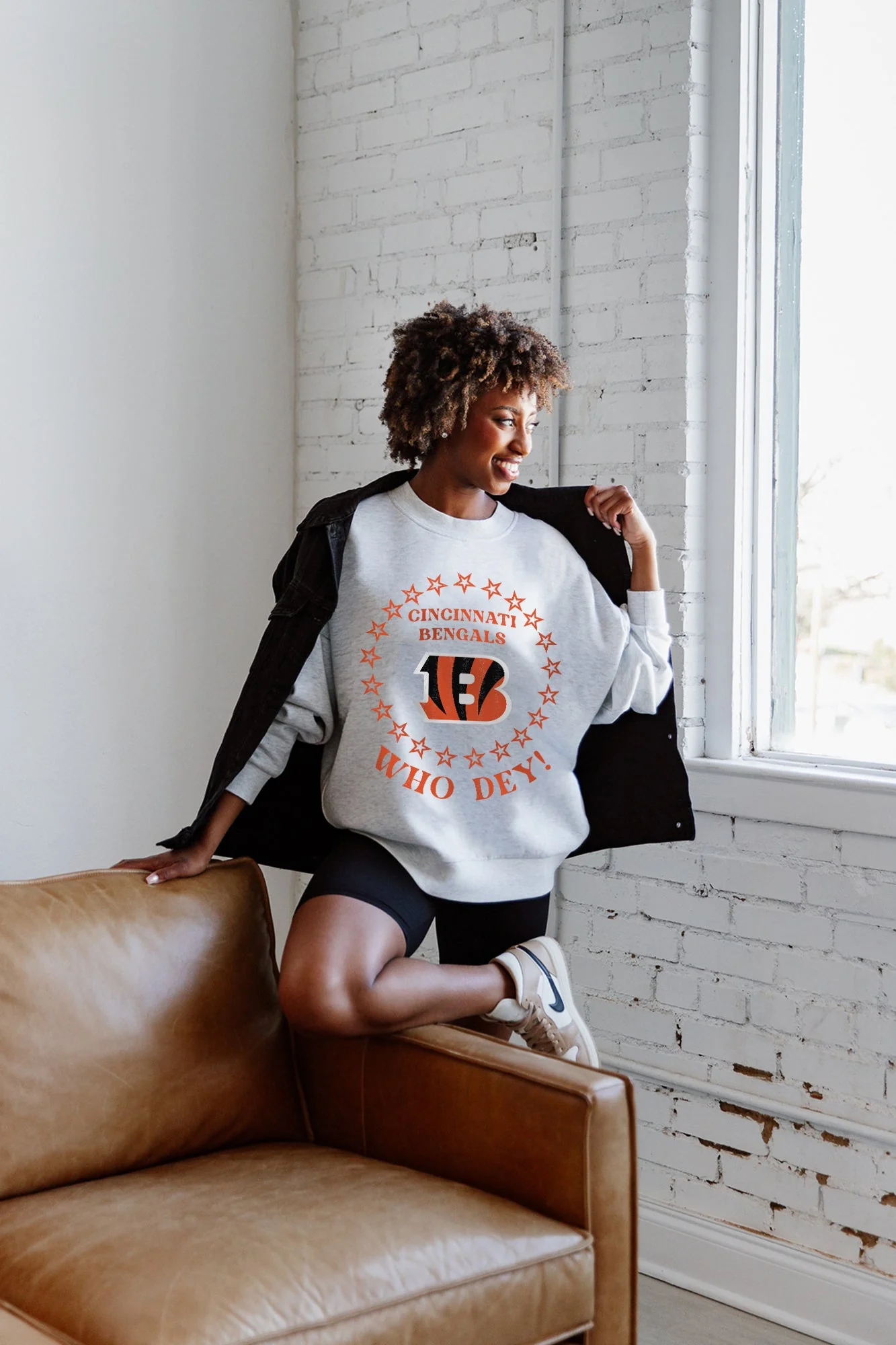 CINCINNATI BENGALS Superstar Fleece Crewneck Pullover