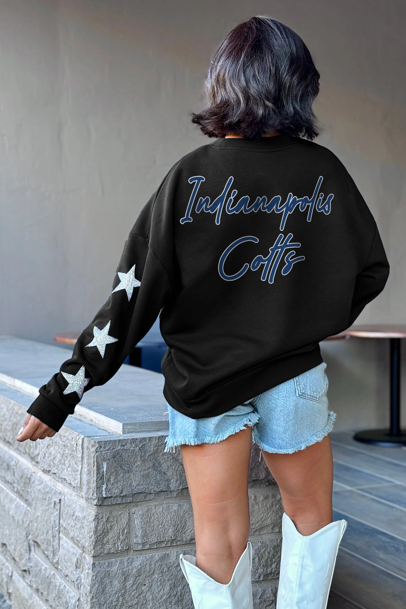 INDIANAPOLIS COLTS RADIANT Energy Star-Sleeve Crewneck Pullover