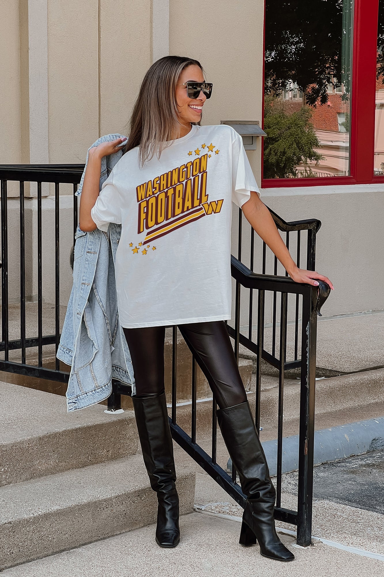WASHINGTON COMMANDERS Coming In Hot Oversized Crewneck Tee