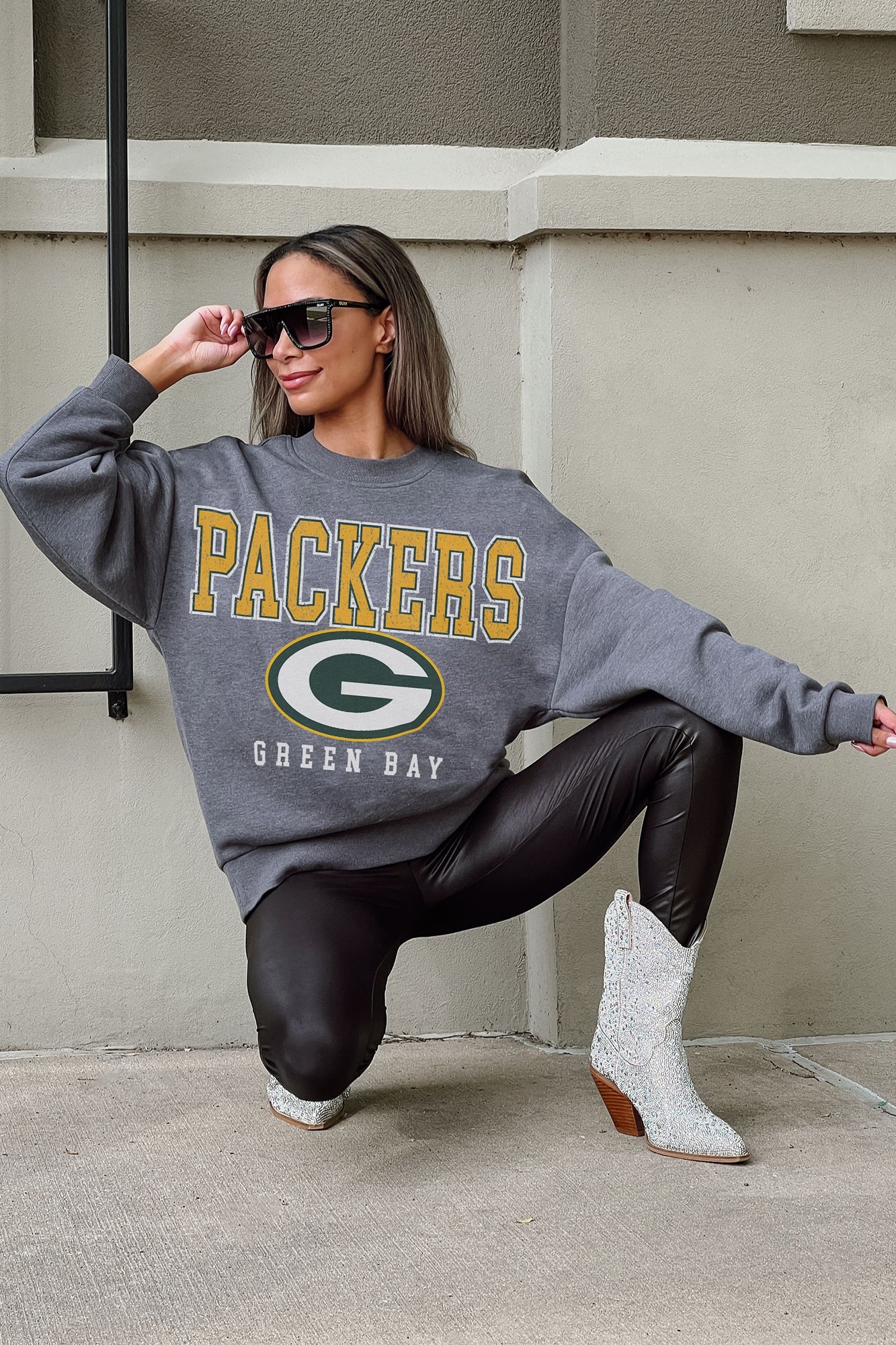 GREEN BAY PACKERS Bring The Energy Crewneck Pullover