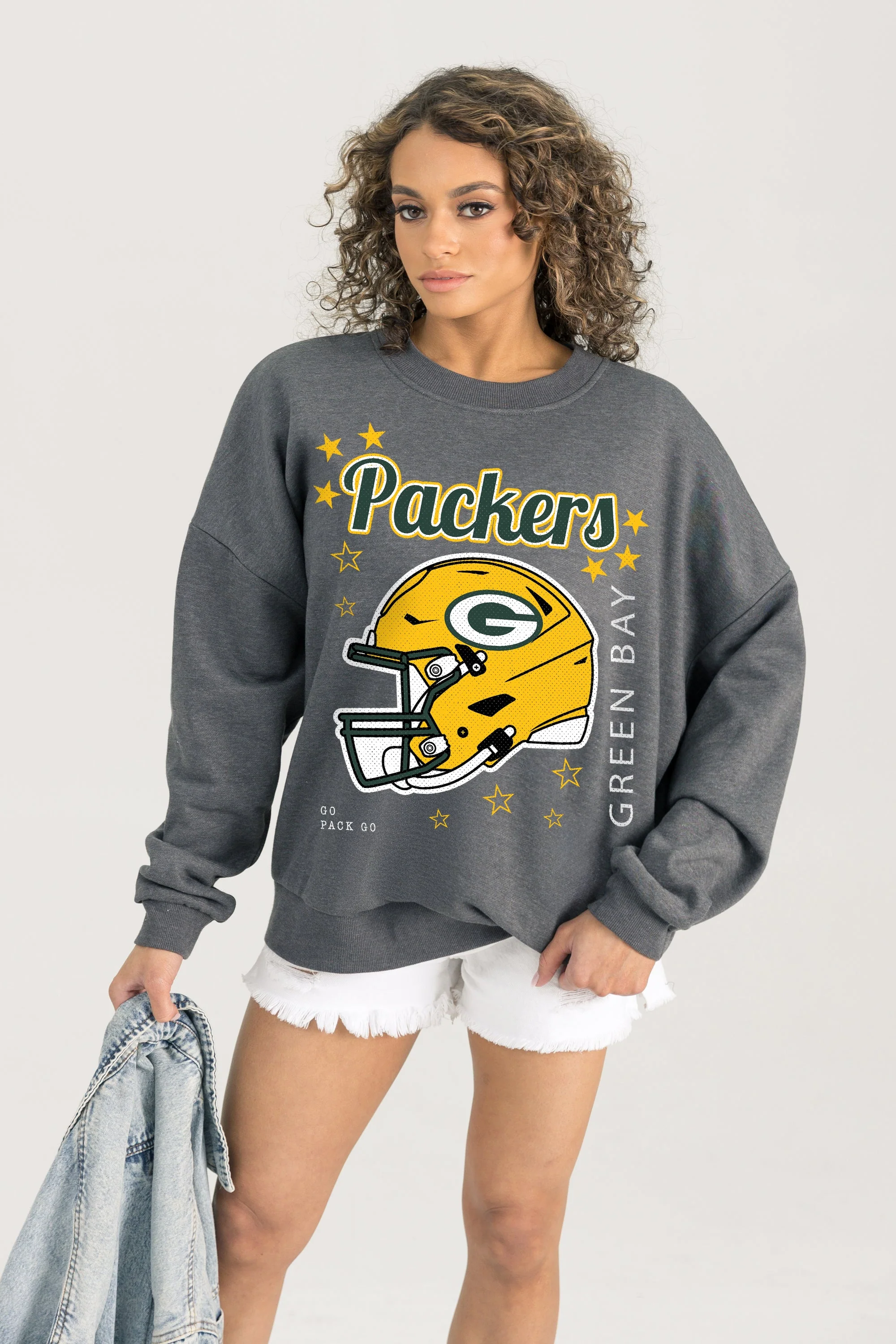GREEN BAY PACKERS Ready To Rumble Fleece Crewneck Pullover