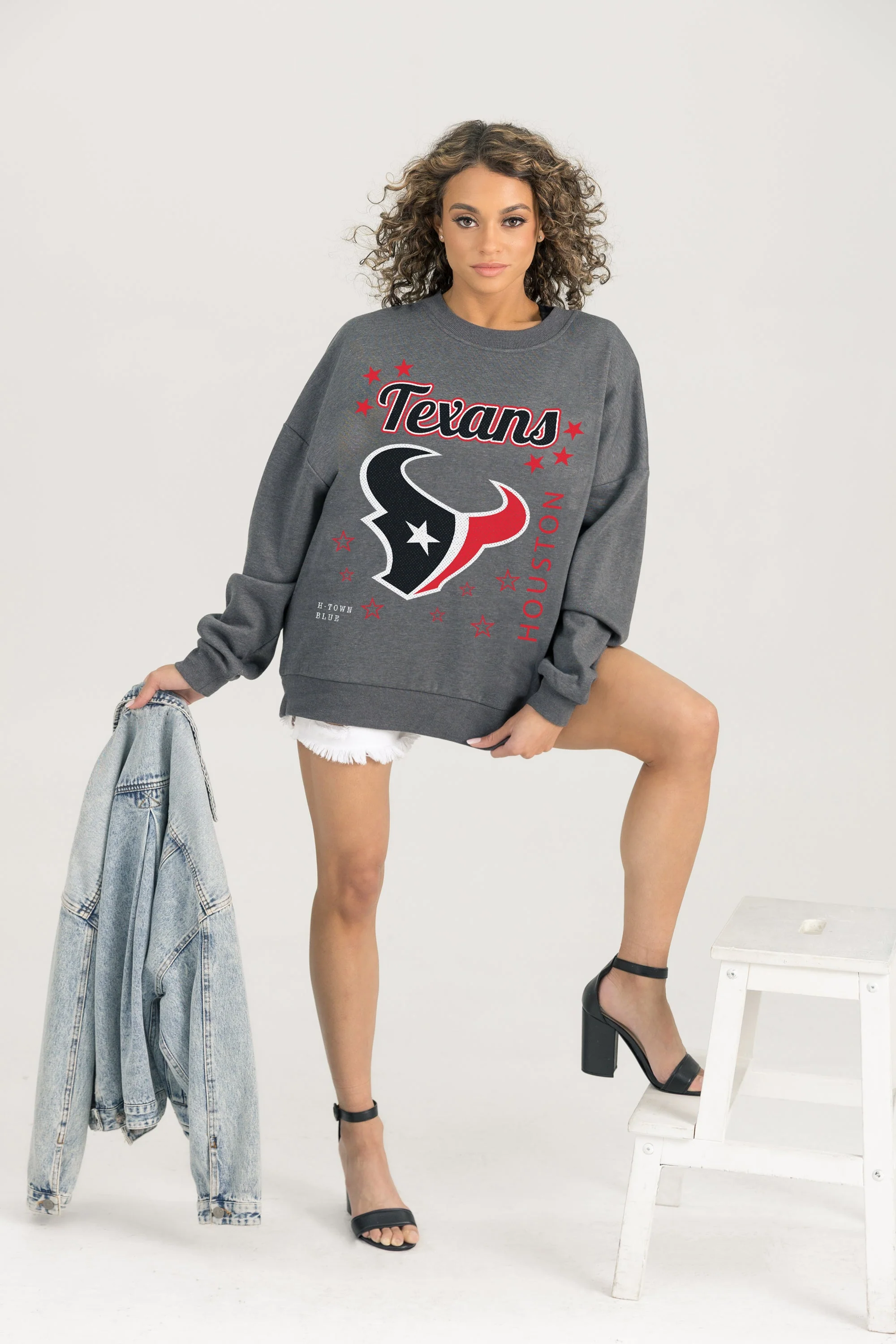 HOUSTON TEXANS Ready To Rumble Fleece Crewneck Pullover