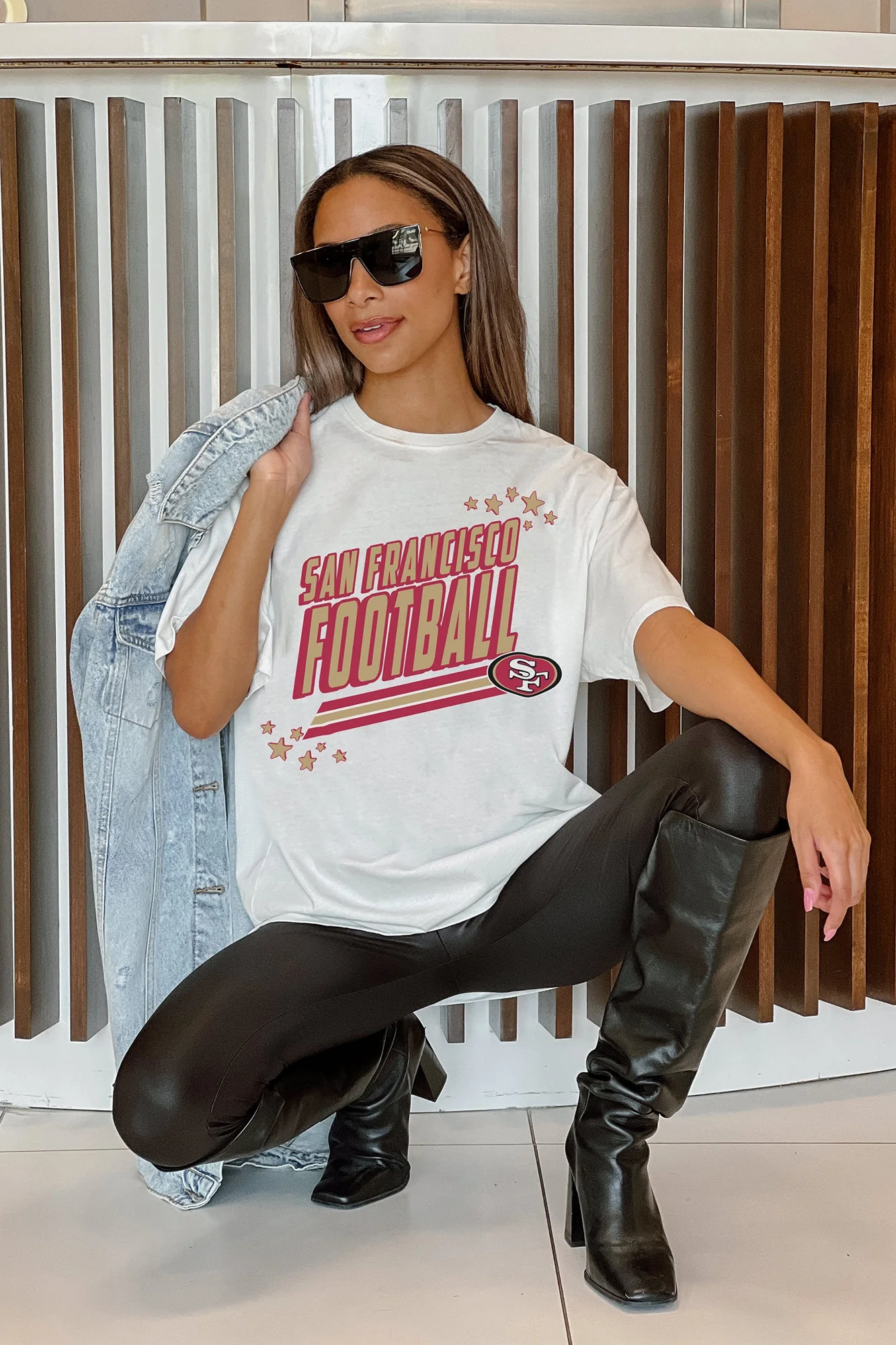 SAN FRANCISCO 49ERS Coming In Hot Oversized Crewneck Tee