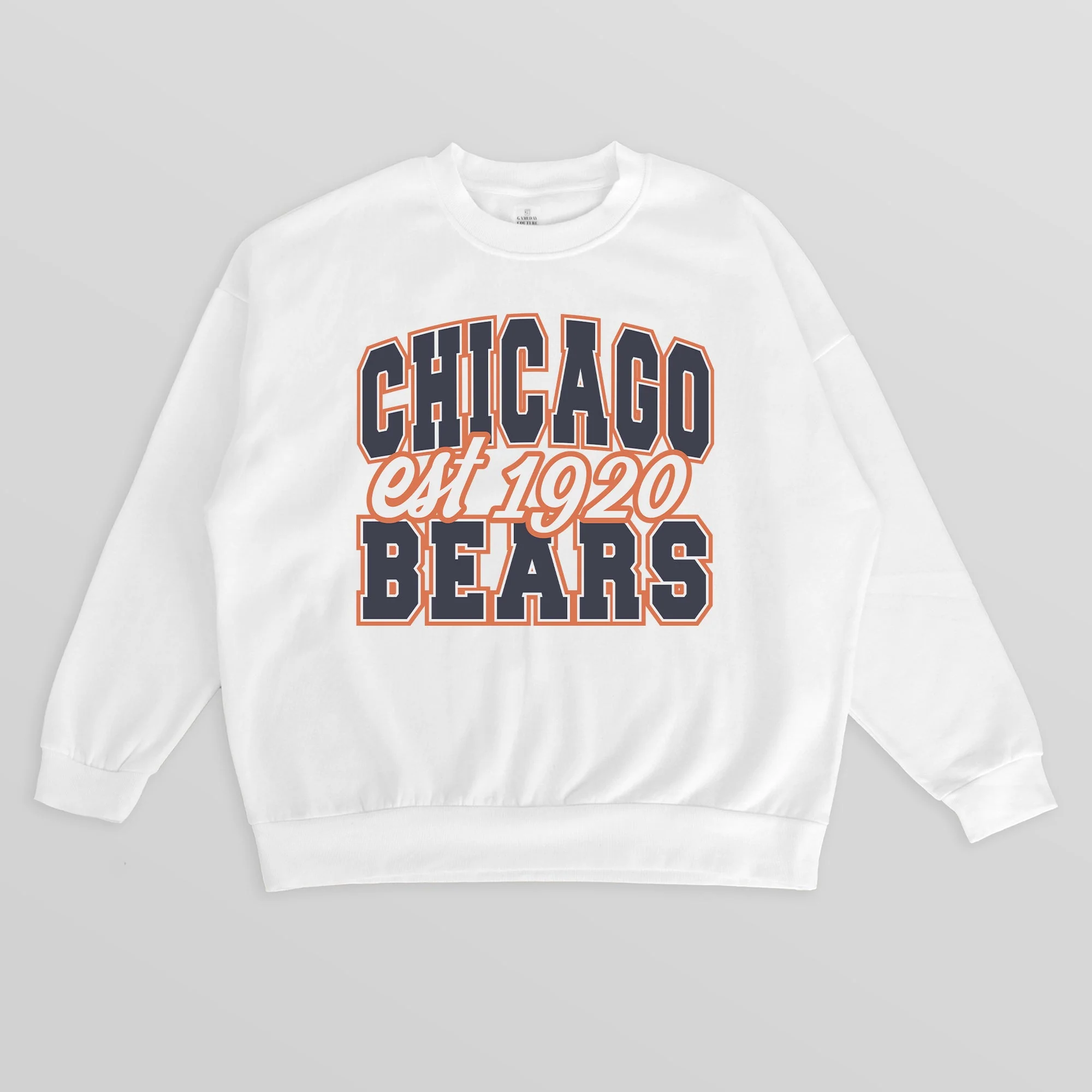 CHICAGO BEARS FADED FORMATION PREMIUM FLEECE CREWNECK PULLOVER