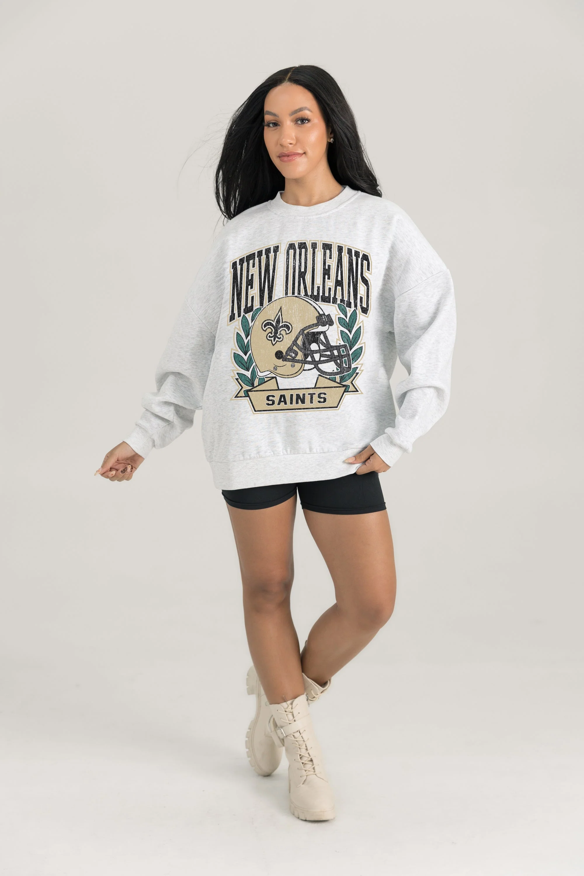 NEW ORLEANS SAINTS Heritage Fleece Crewneck Pullover