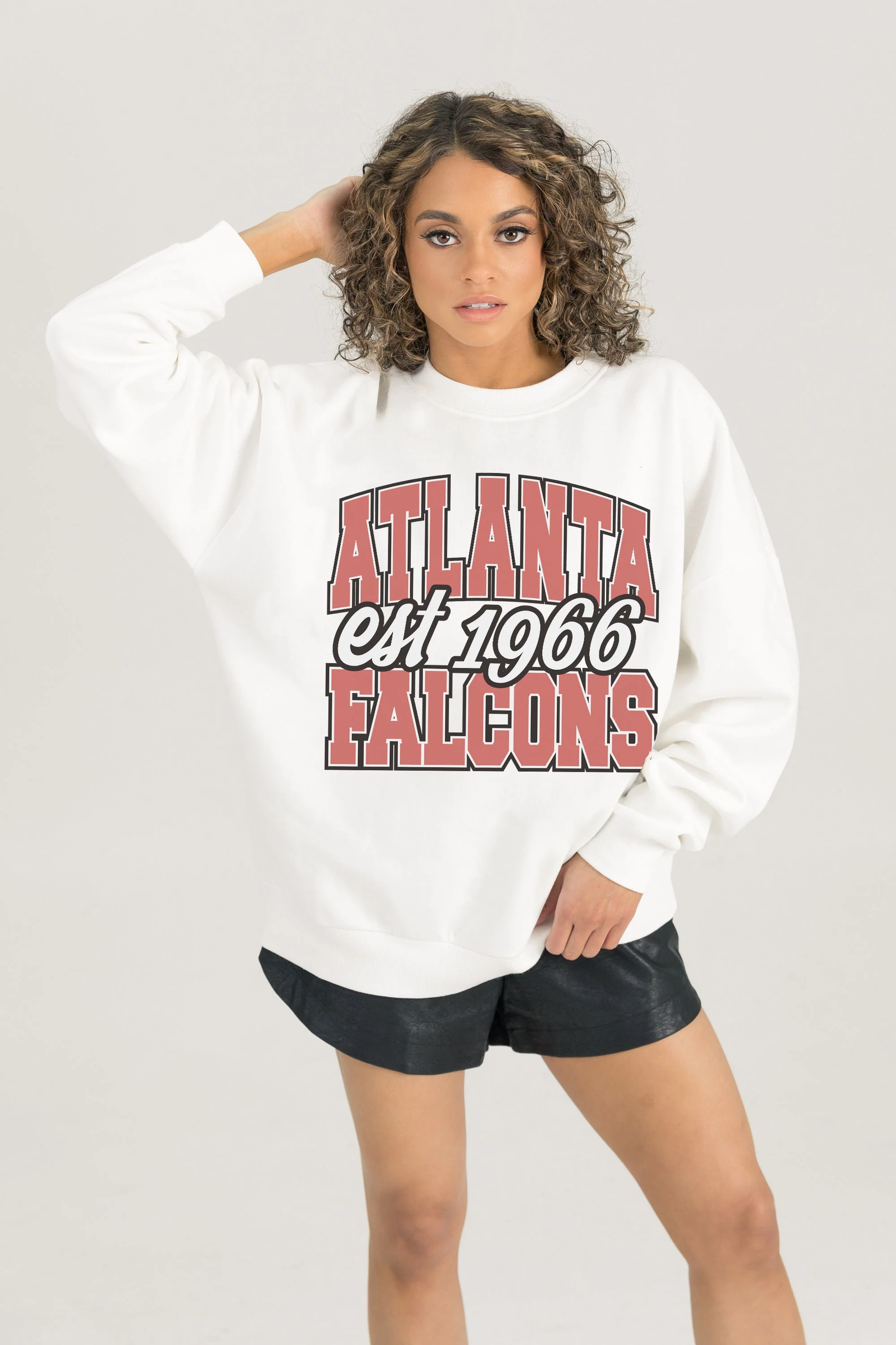 ATLANTA FALCONS FADED FORMATION PREMIUM FLEECE CREWNECK PULLOVER