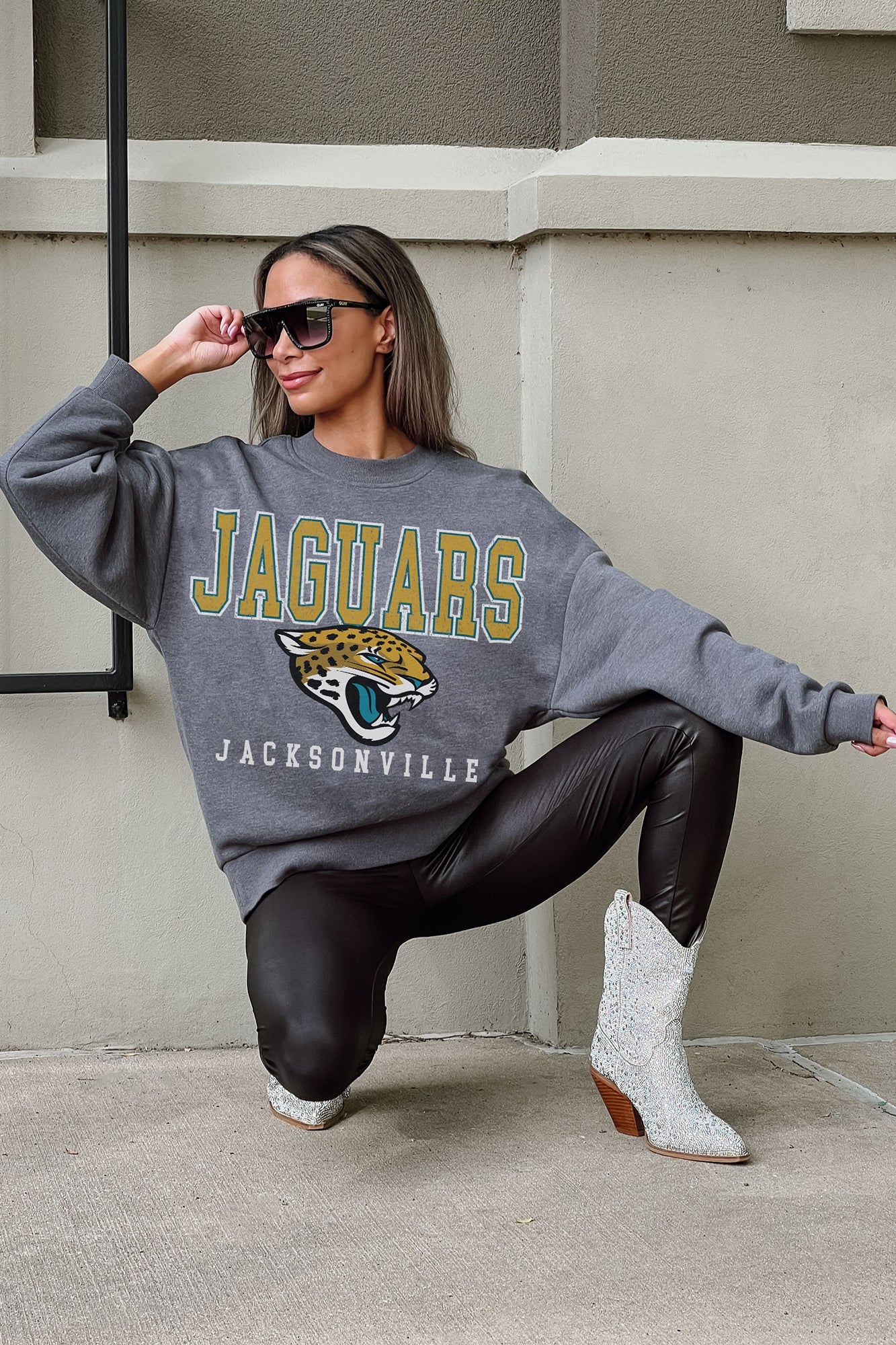 JACKSONVILLE JAGUARS Bring The Energy Crewneck Pullover