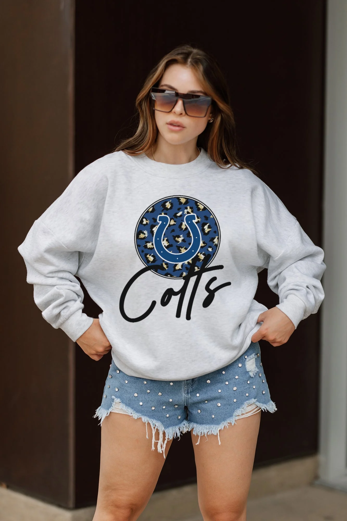 INDIANAPOLIS COLTS Going Wild Fleece Drop-Shoulder Pullover