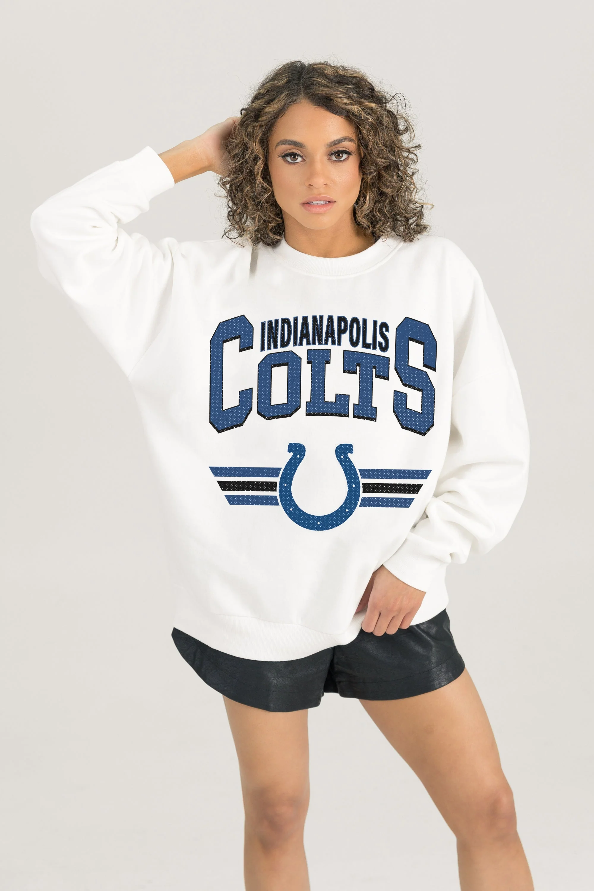 INDIANAPOLIS COLTS SWIFT STRIKE PREMIUM FLEECE CREWNECK PULLOVER