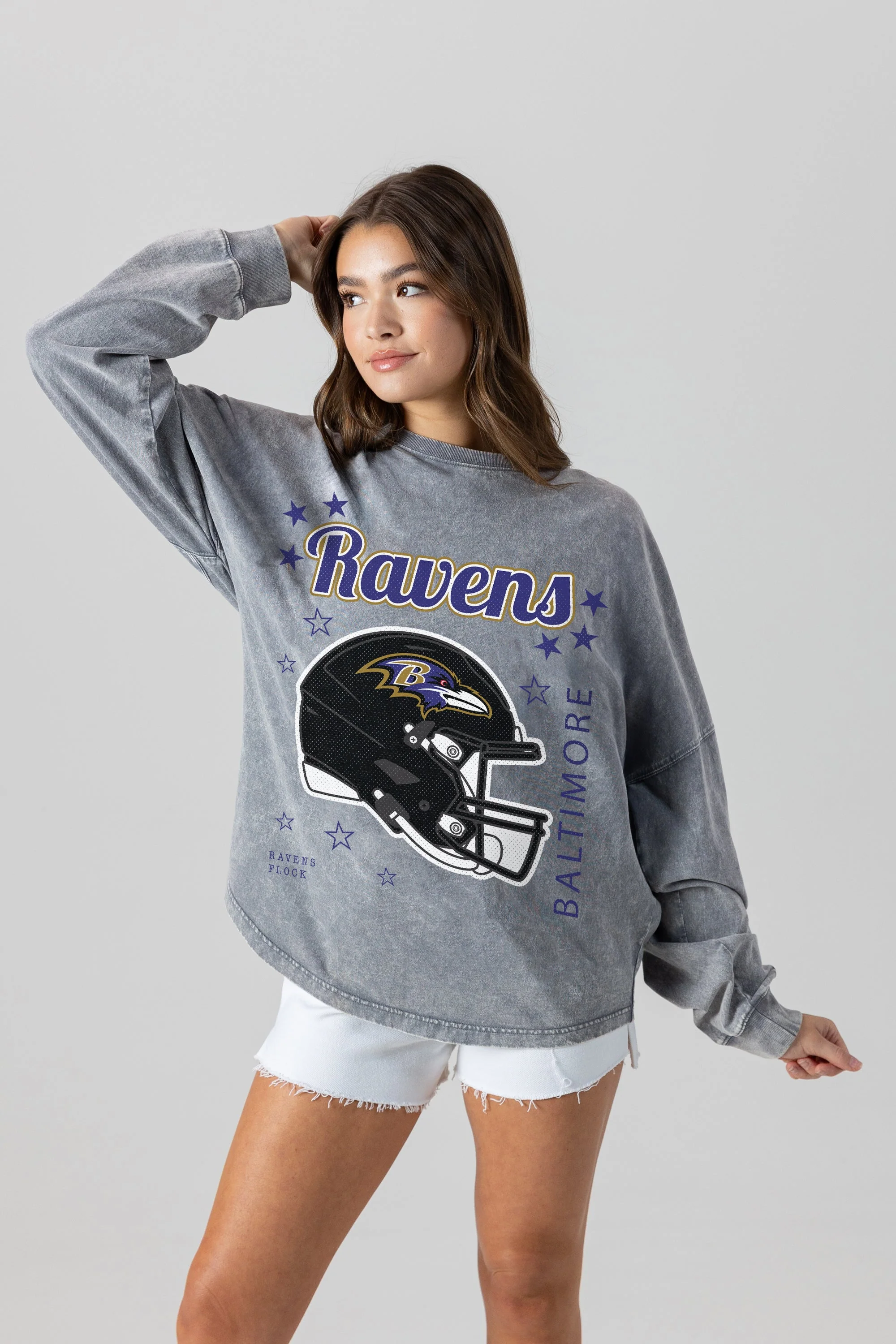 BALTIMORE RAVENS Starbound Oversized Long-Sleeve Tee