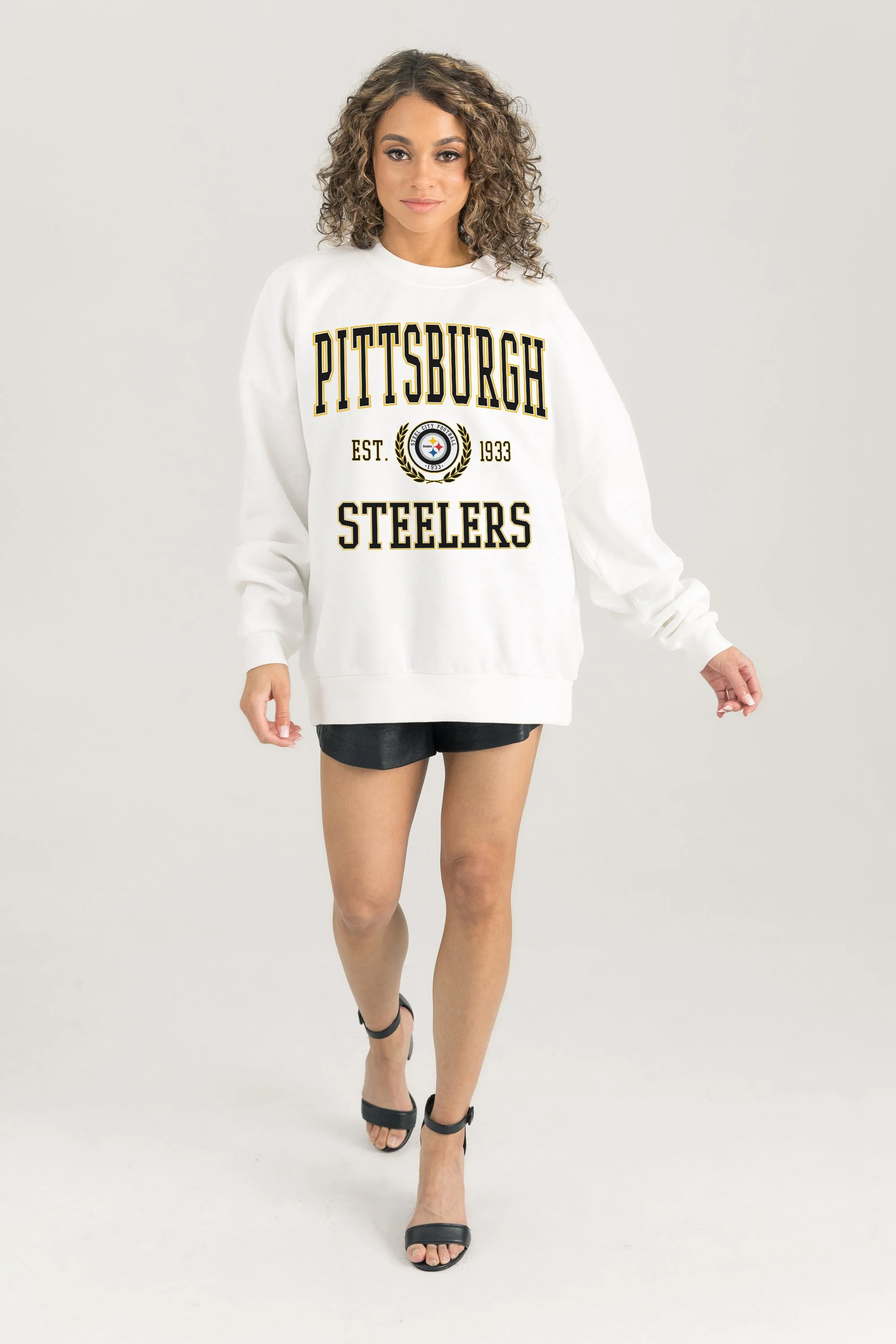 PITTSBURGH STEELERS Timeless Triumph Fleece Crewneck Pullover
