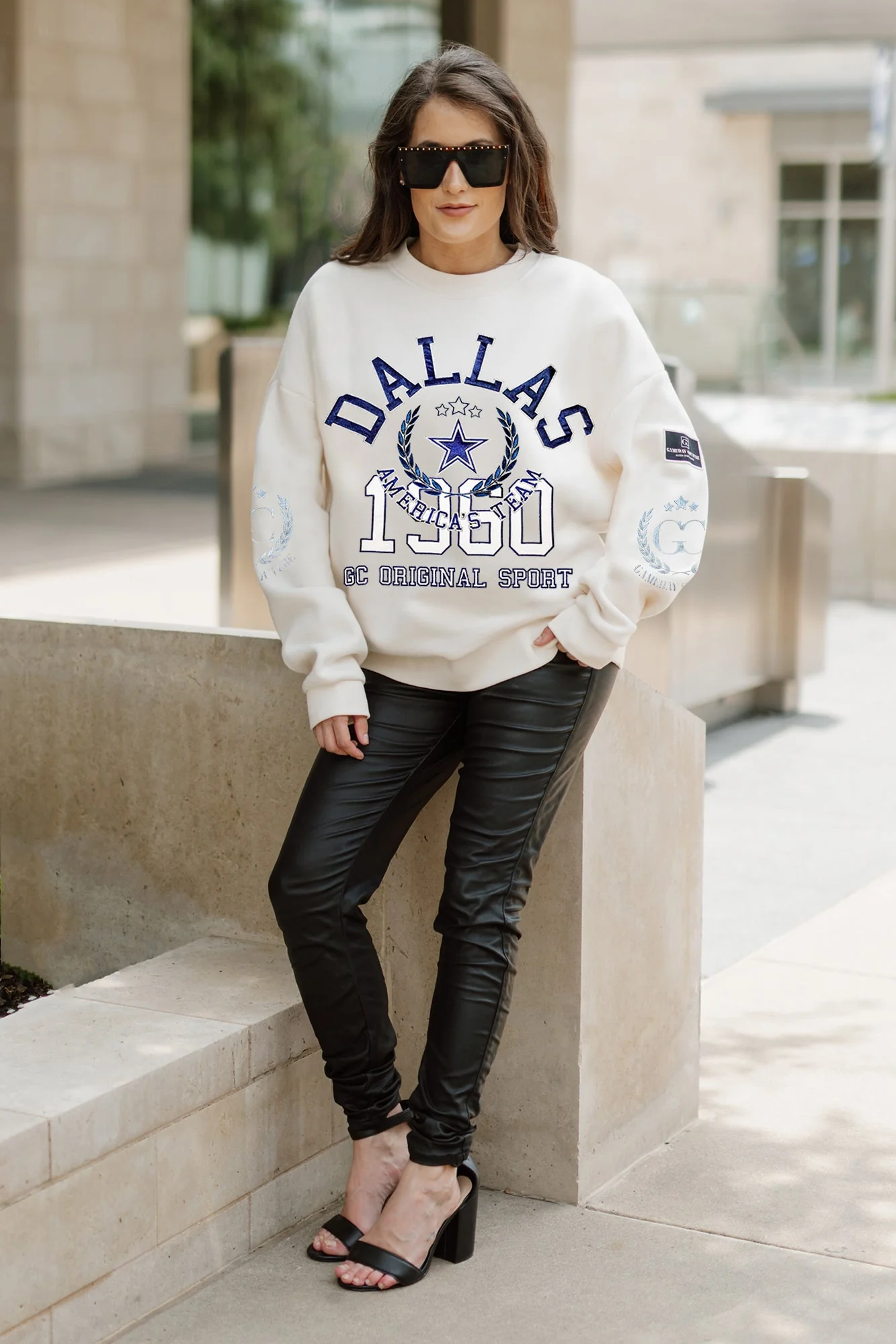 DALLAS COWBOYS Gameday Slay Fleece Drop-Shoulder Crewneck