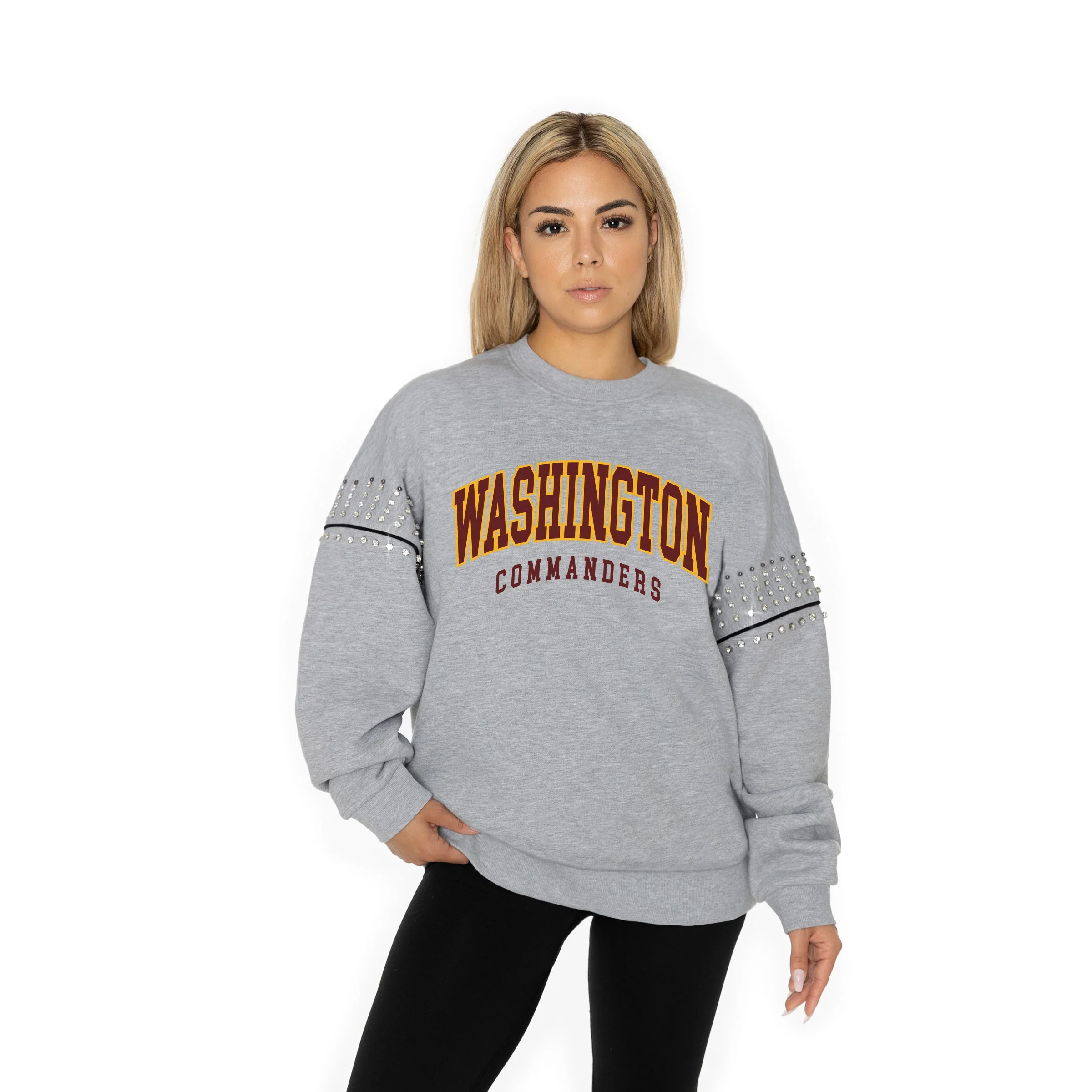 WASHINGTON COMMANDERS Competitive Edge Jewel-Trim Pullover