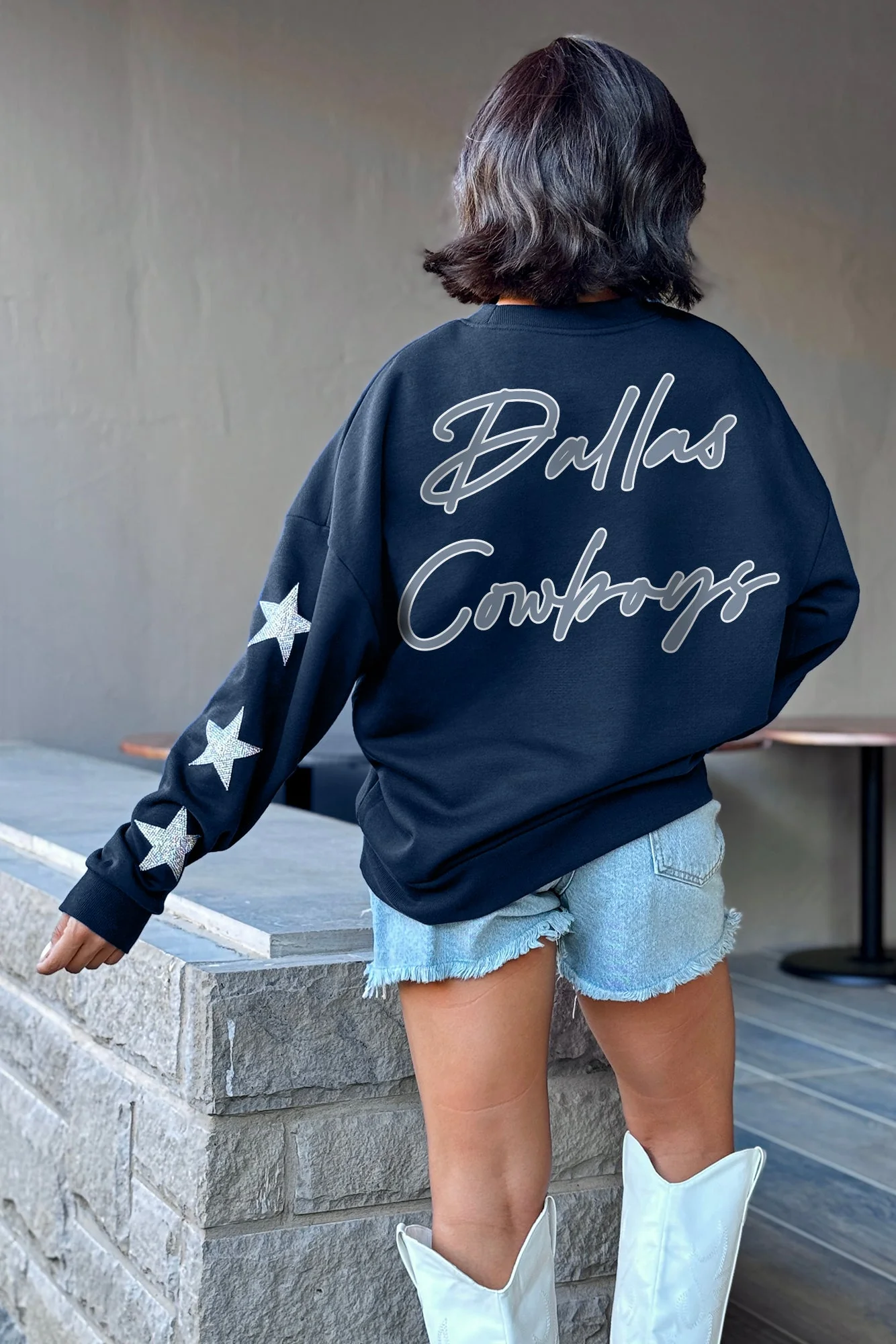 DALLAS COWBOYS Radiant Energy Star-Sleeve Crewneck Pullover