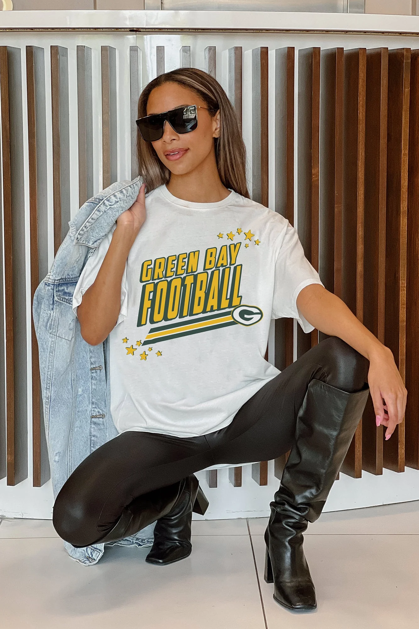 GREEN BAY PACKERS Coming In Hot Oversized Crewneck Tee