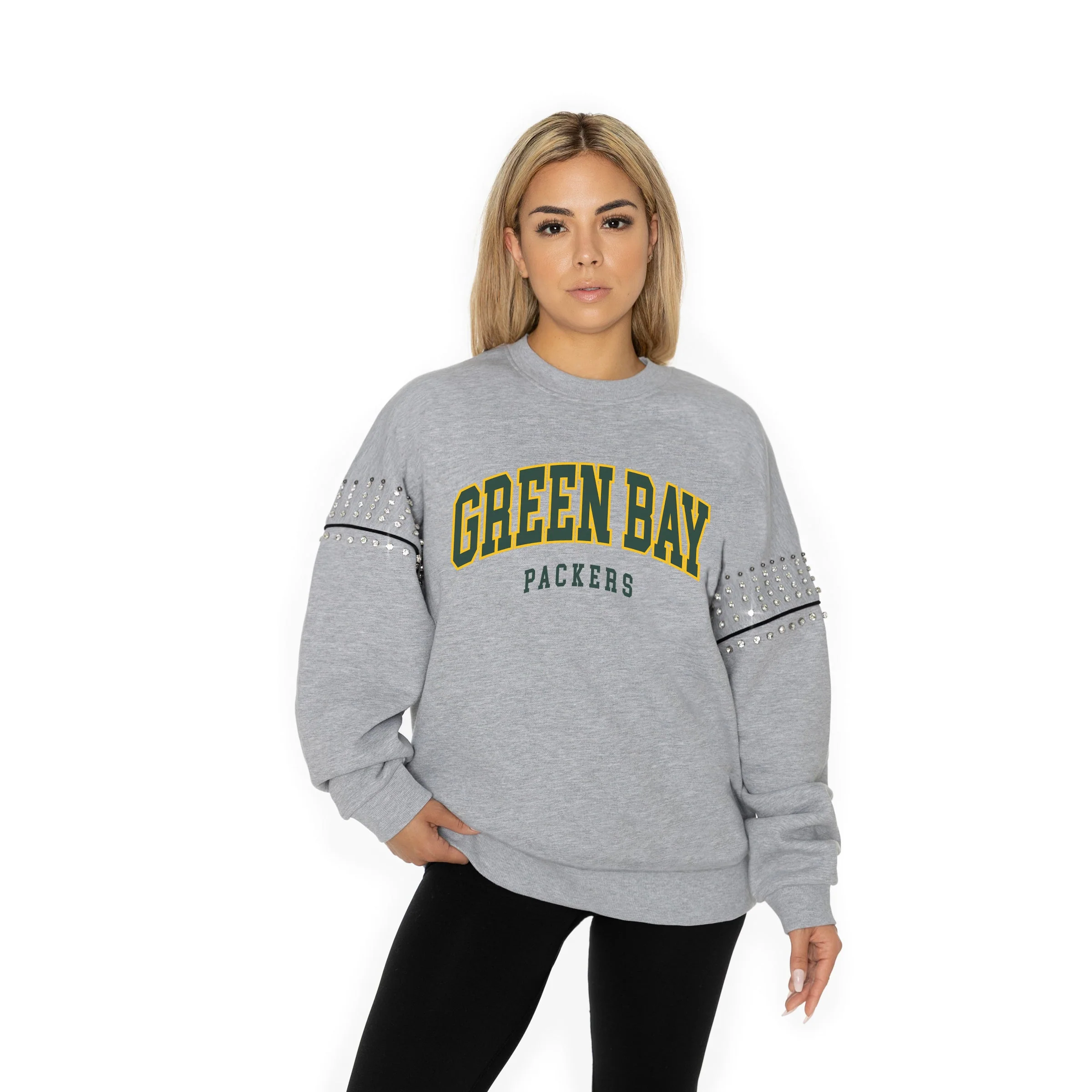 GREEN BAY PACKERS Competitive Edge Jewel-Trim Pullover