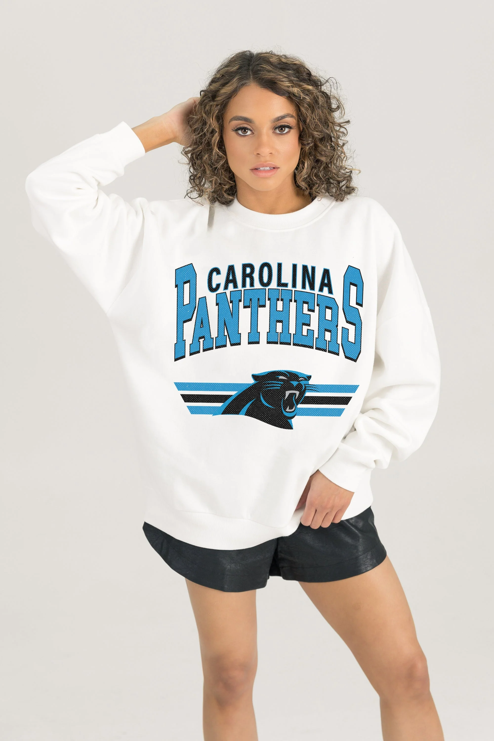 CAROLINA PANTHERS SWIFT STRIKE PREMIUM FLEECE CREWNECK PULLOVER
