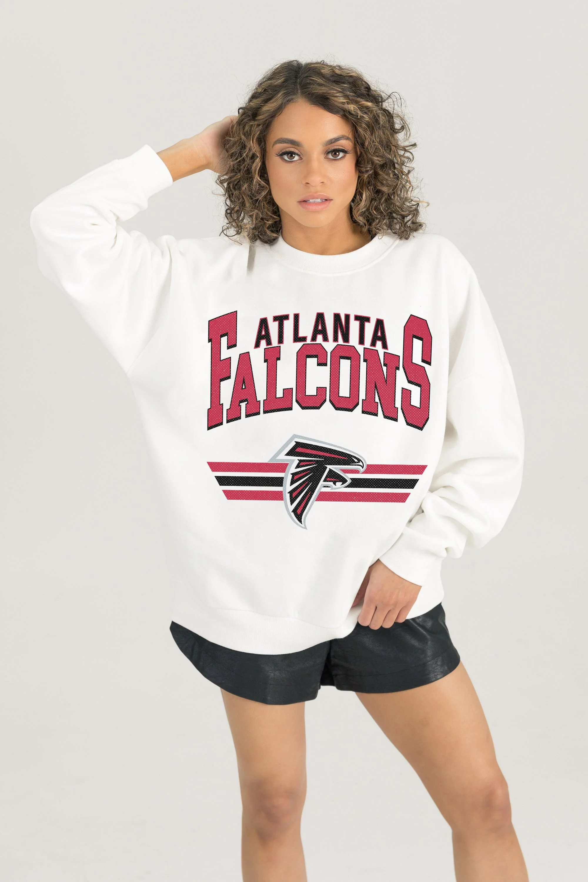 ATLANTA FALCONS SWIFT STRIKE PREMIUM FLEECE CREWNECK PULLOVER