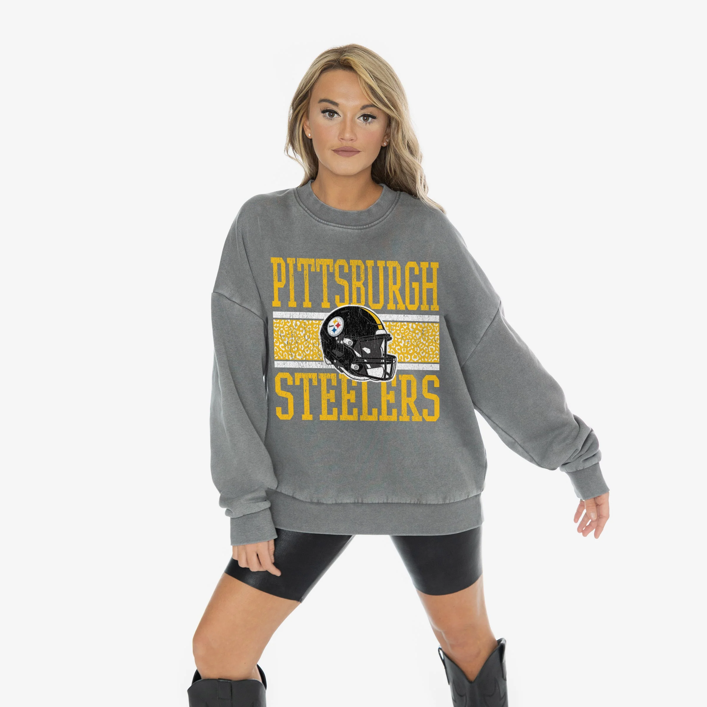 PITTSBURGH STEELERS In The Wild Oversized Crewneck Fleece