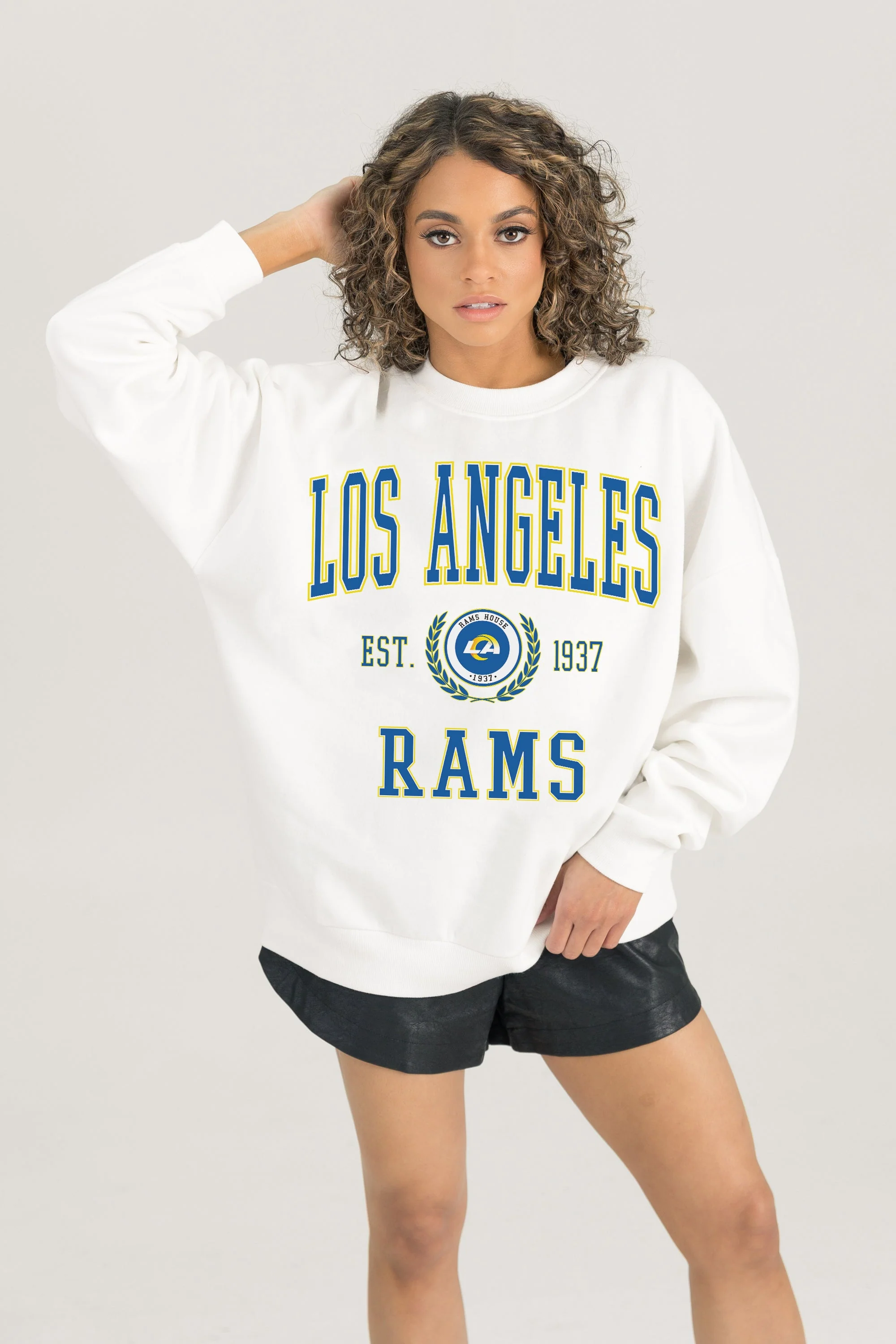 LOS ANGELES RAMS Timeless Triumph Fleece Crewneck Pullover