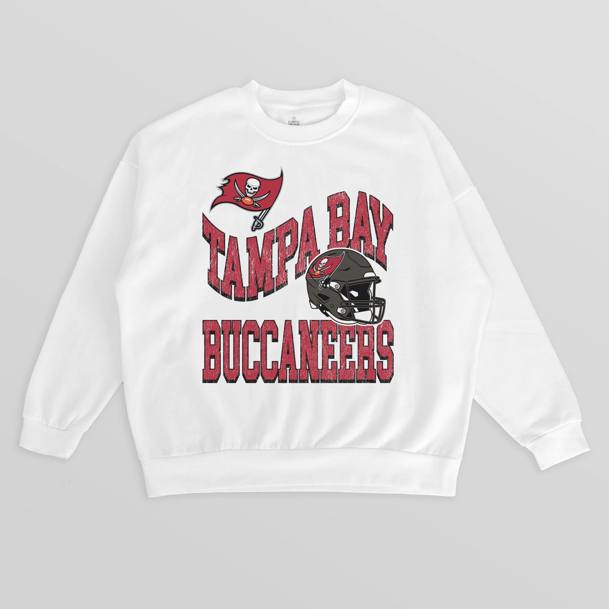 TAMPA BAY BUCCANEERS HARD EARNED PREMIUM FLEECE CREWNECK PULLOVER