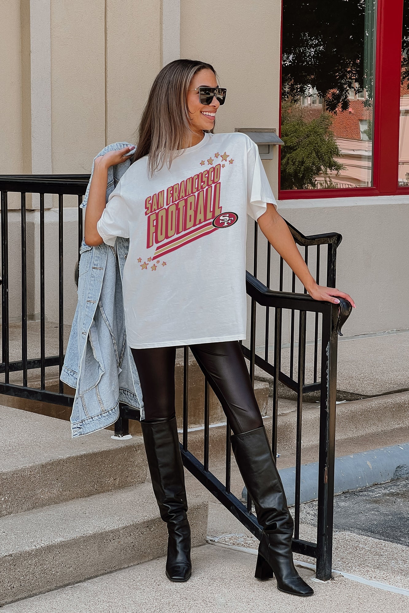 SAN FRANCISCO 49ERS Coming In Hot Oversized Crewneck Tee