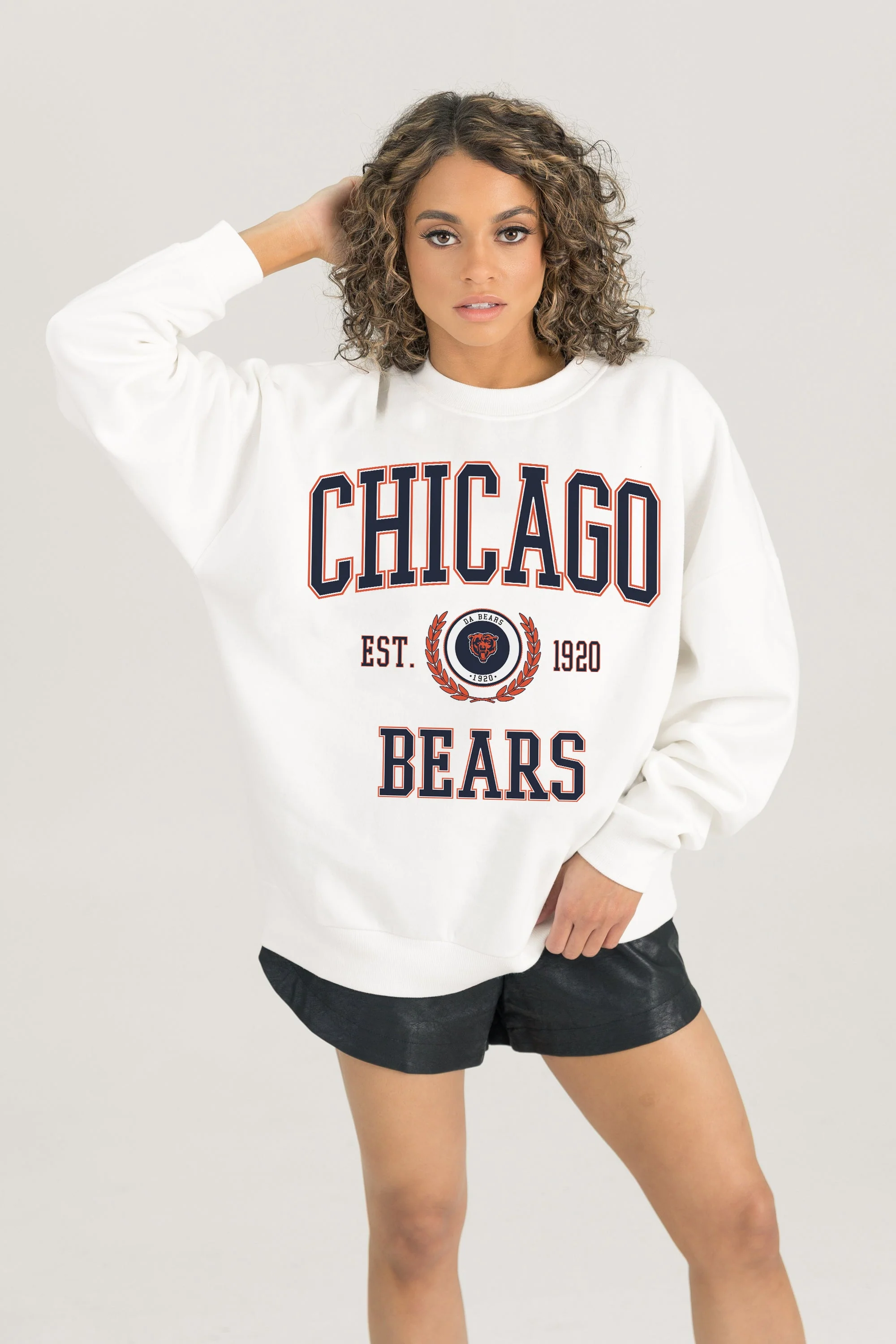 CHICAGO BEARS Timeless Triumph Fleece Crewneck Pullover