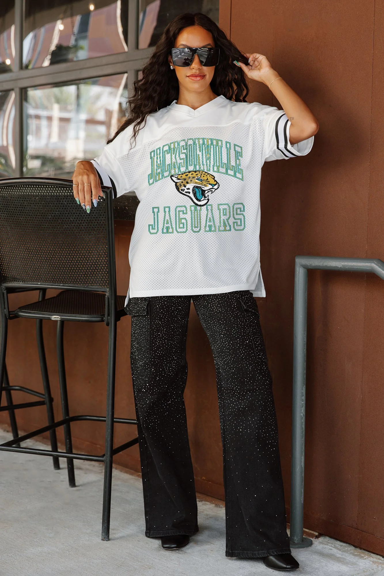 JACKSONVILLE JAGUARS A Step Ahead Oversized Mesh Tee