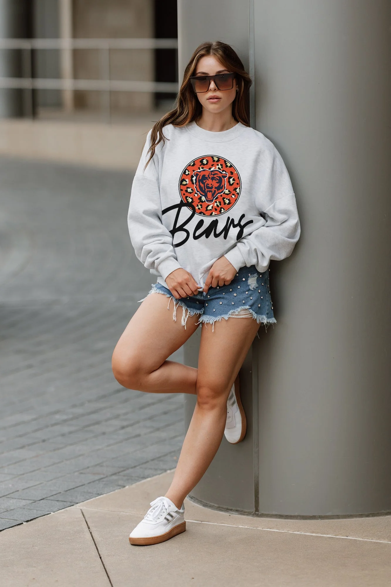 CHICAGO BEARS Going Wild Fleece Drop-Shoulder Pullover