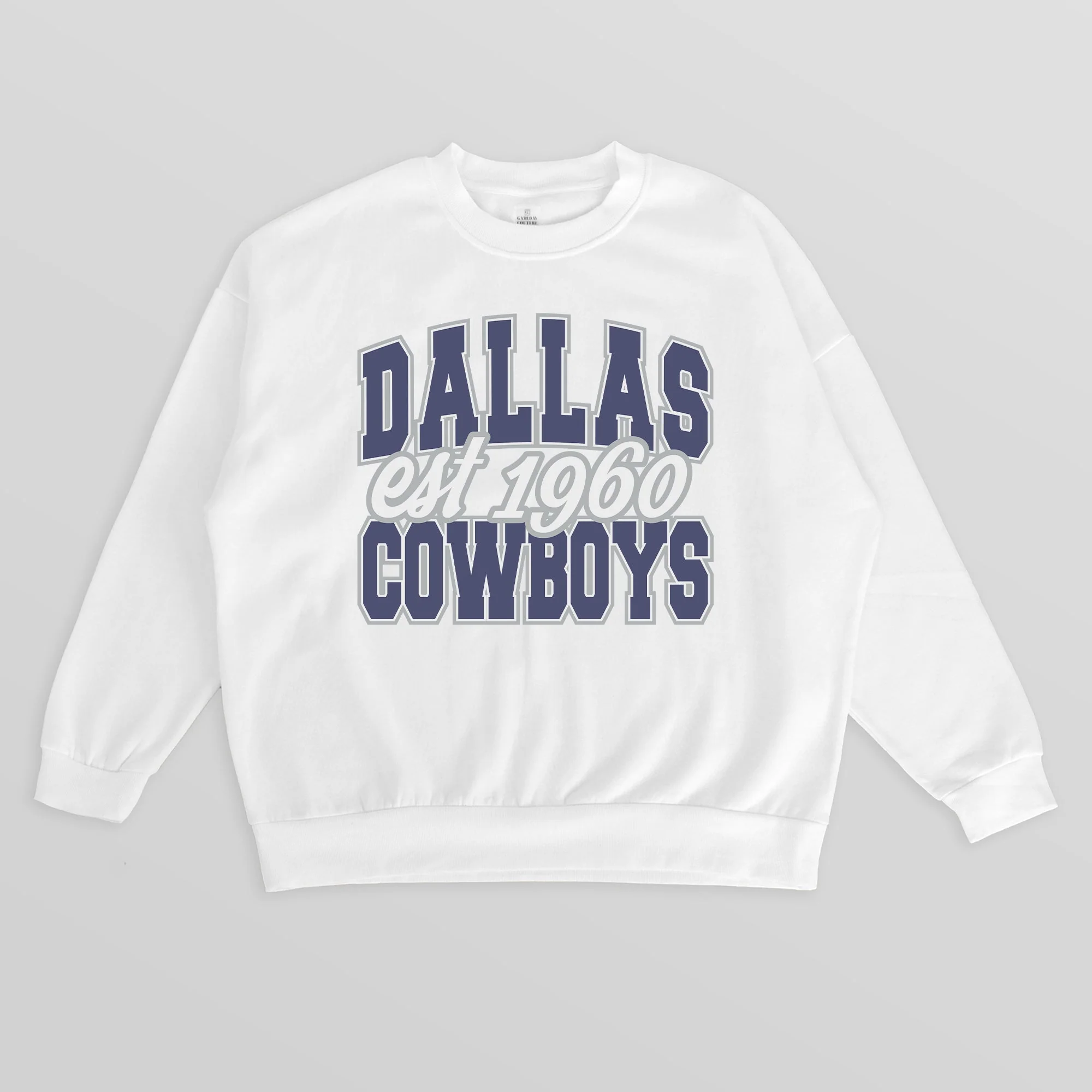 DALLAS COWBOYS FADED FORMATION PREMIUM FLEECE CREWNECK PULLOVER