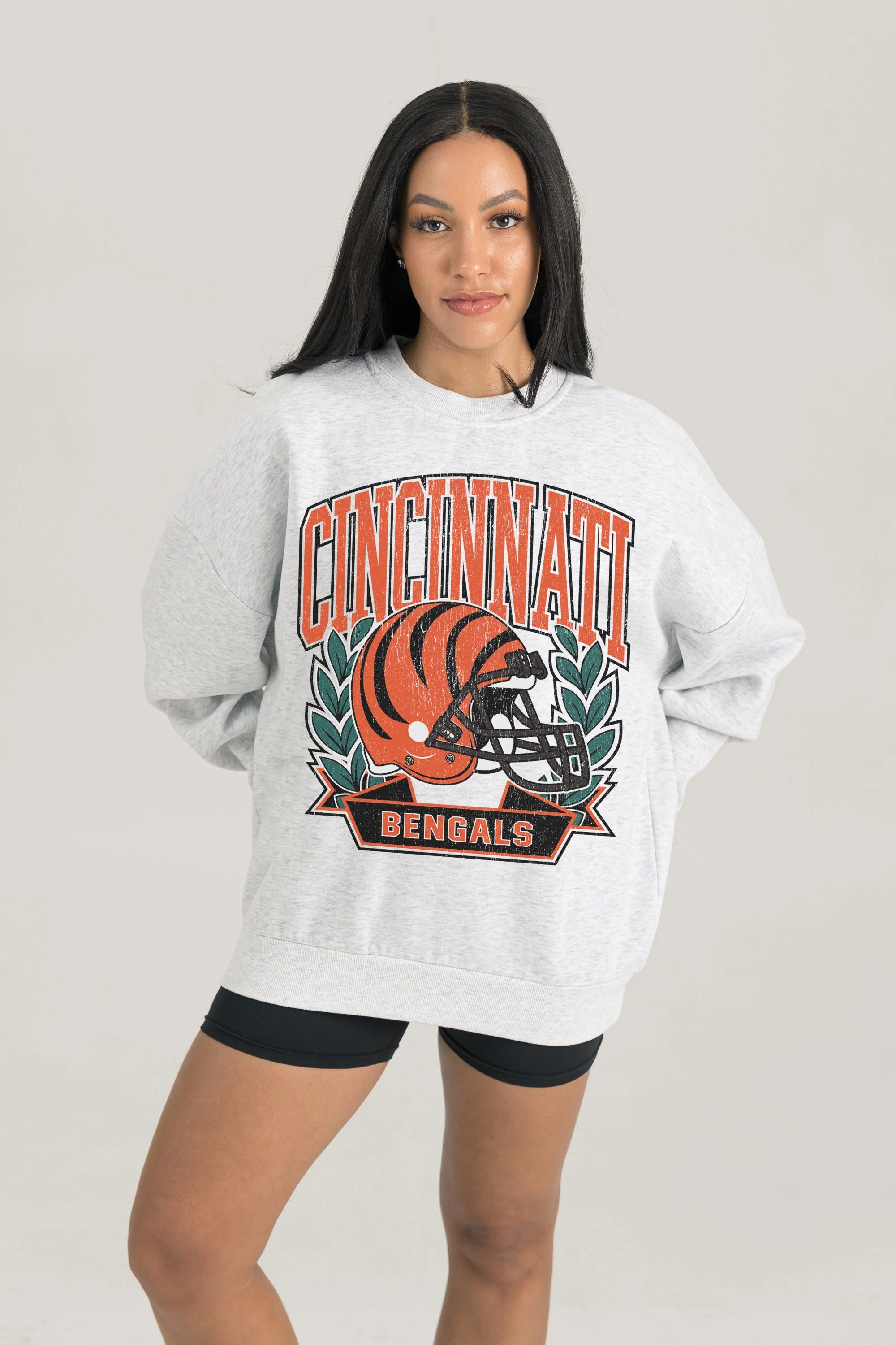 CINCINNATI BENGALS Heritage Fleece Crewneck Pullover
