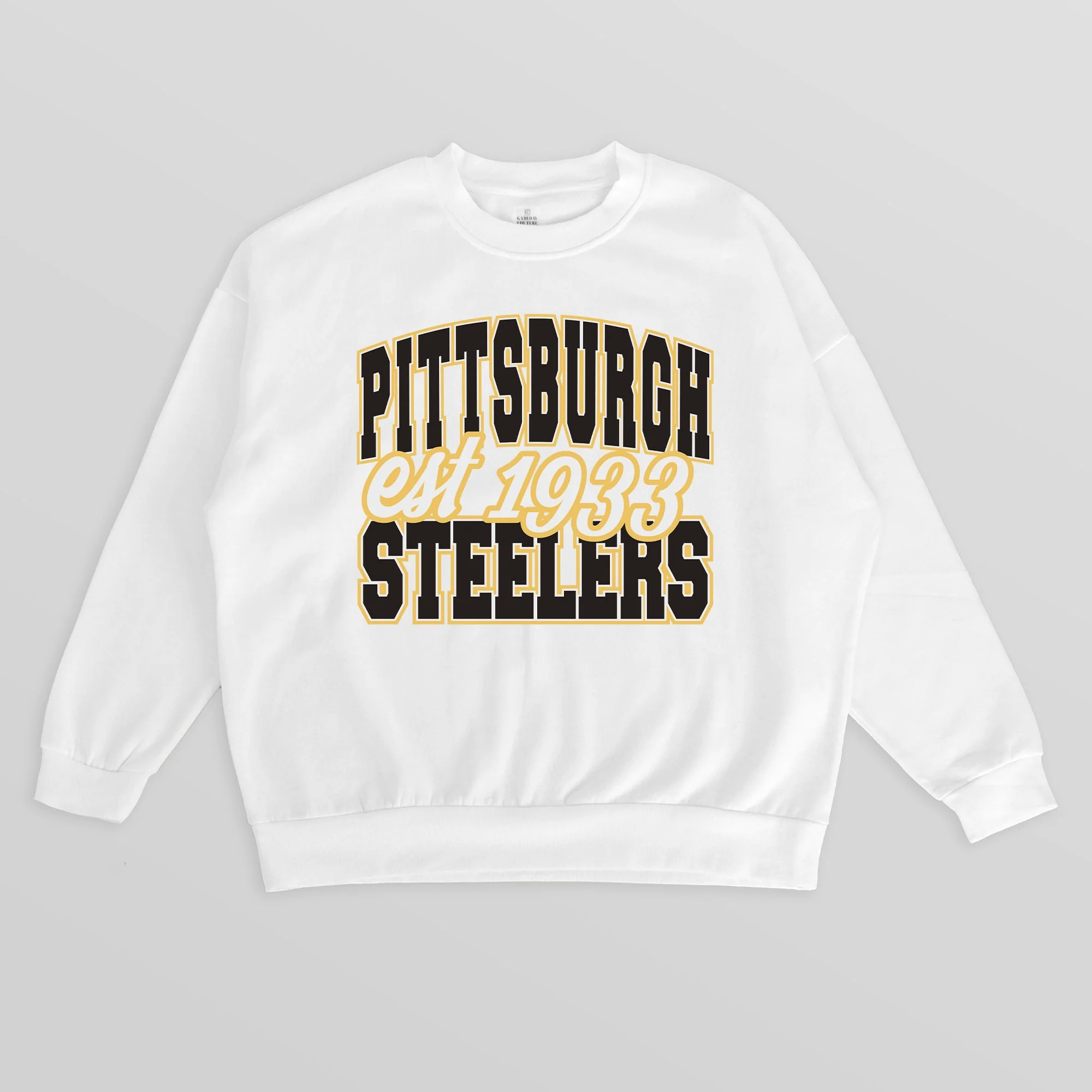 PITTSBURGH STEELERS FADED FORMATION PREMIUM FLEECE CREWNECK PULLOVER