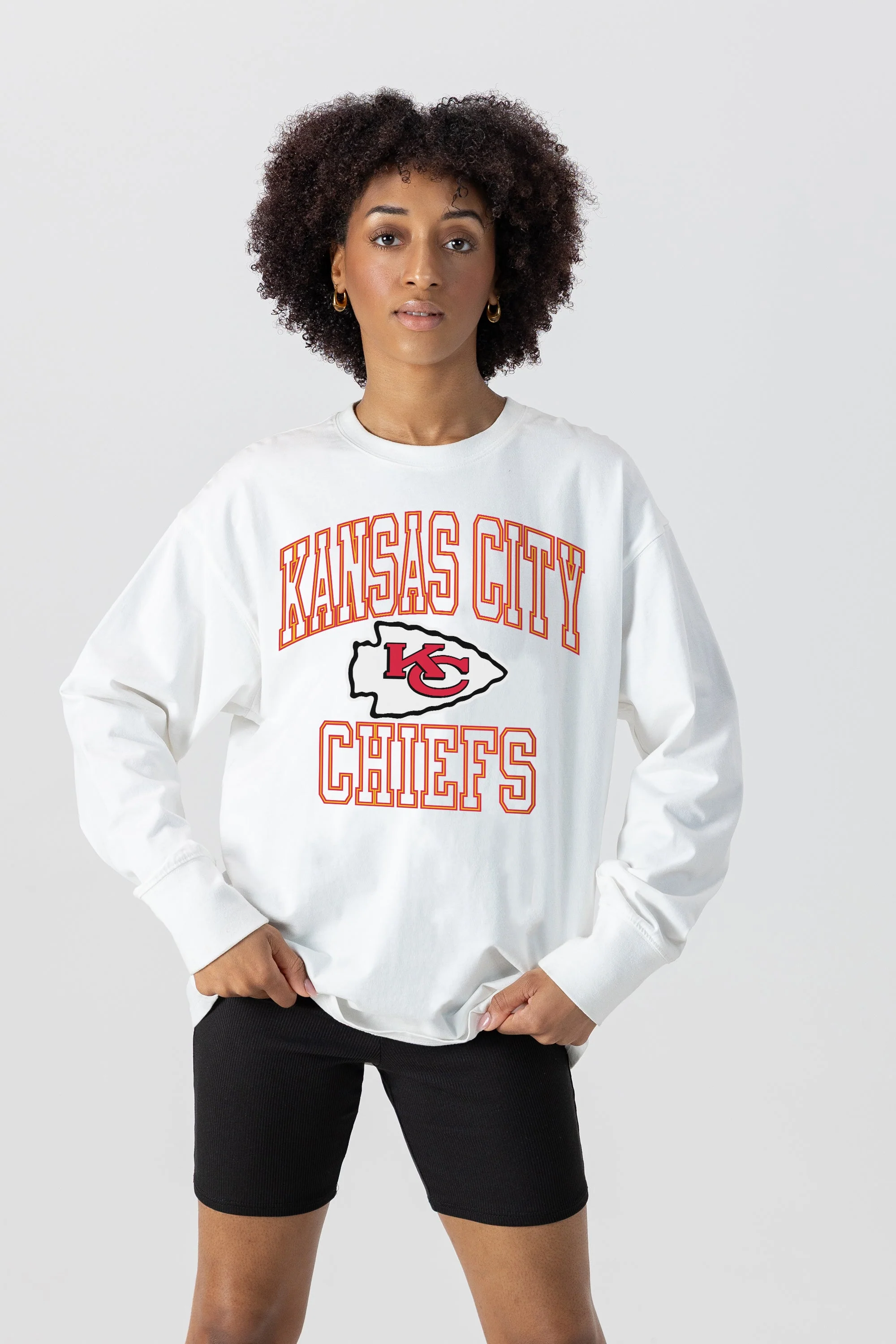 KANSAS CITY CHIEFS Mind Games Oversized Long-Sleeve Tee