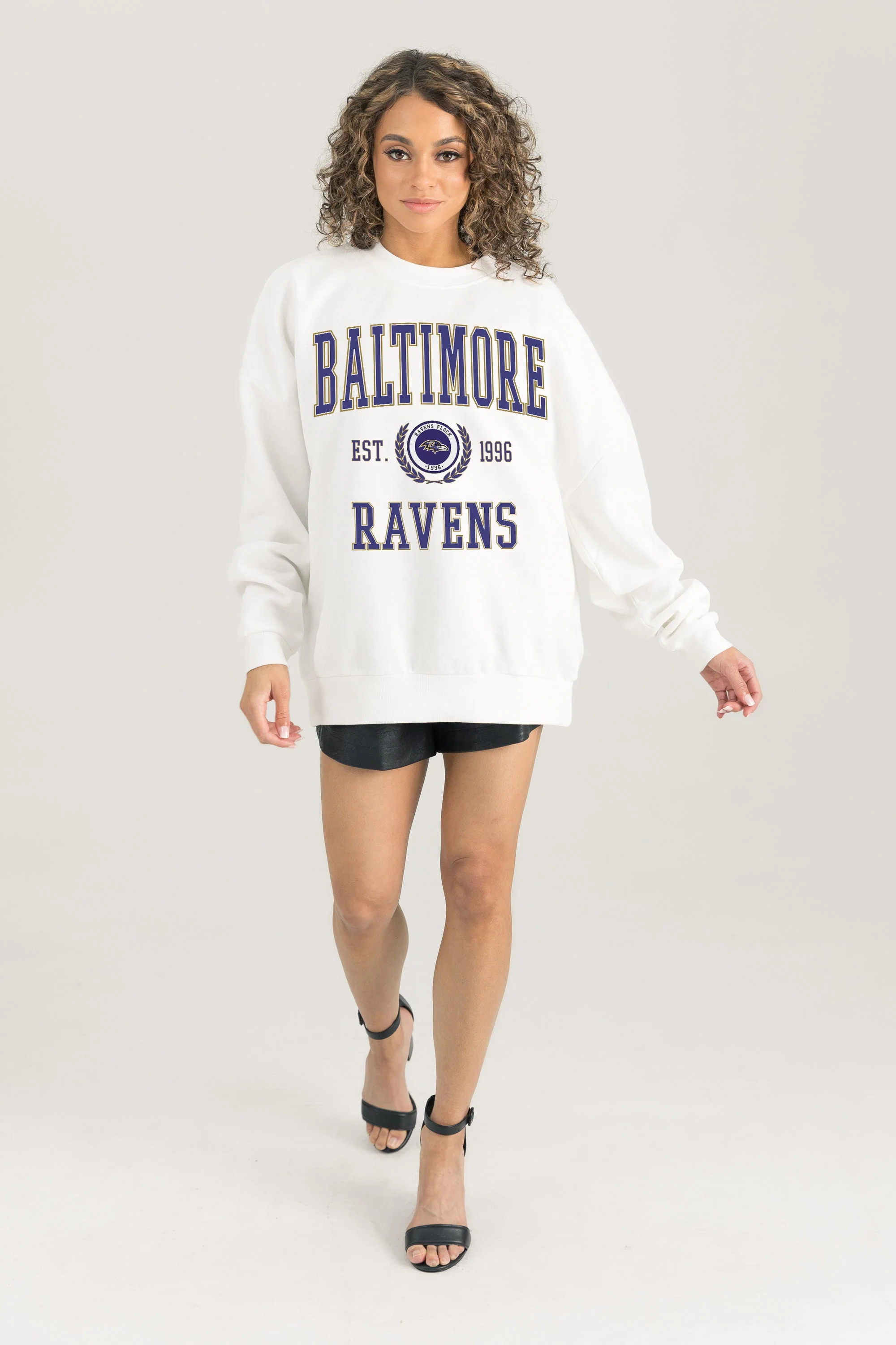 BALTIMORE RAVENS Timeless Triumph Fleece Crewneck Pullover