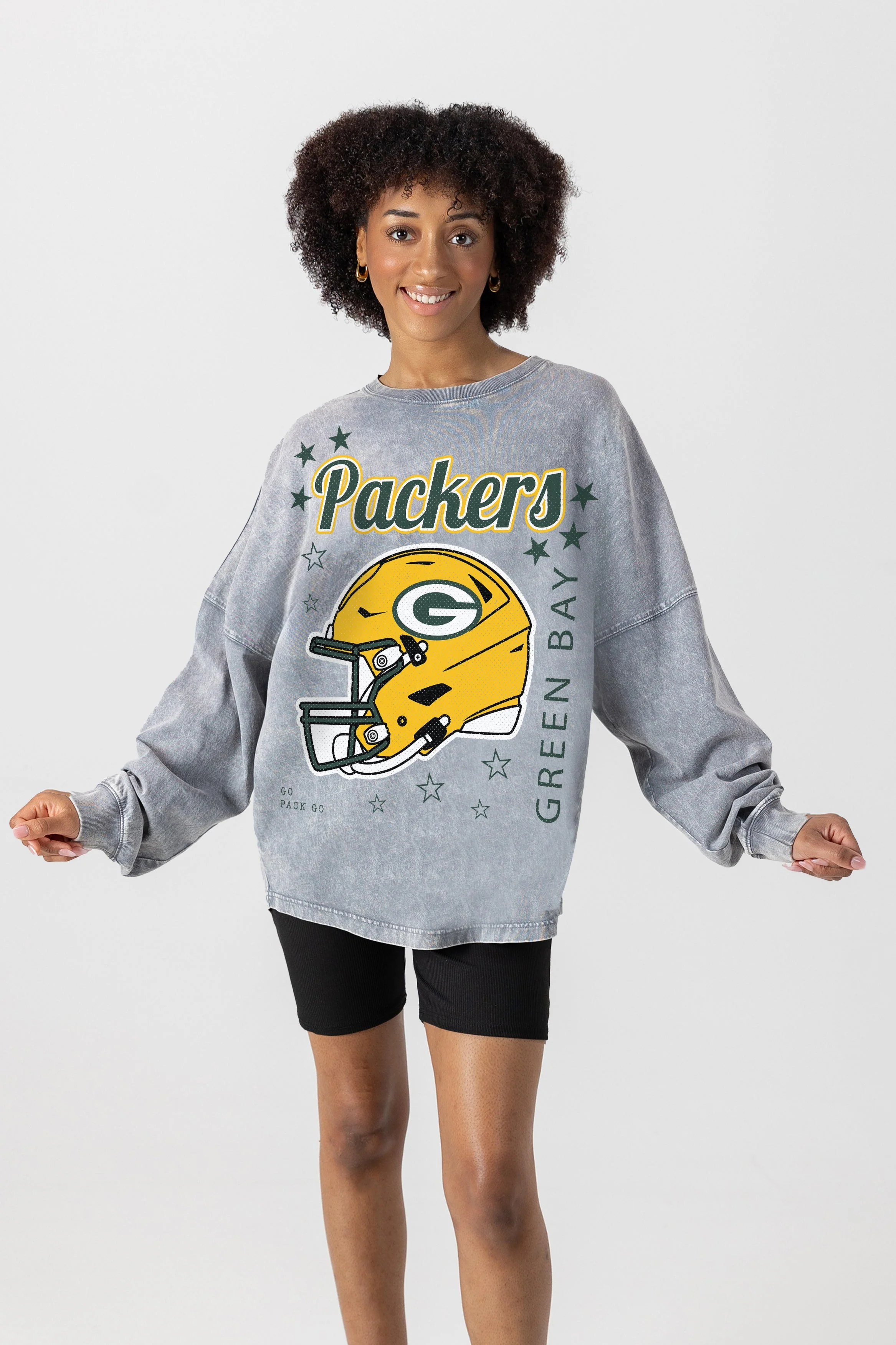 GREEN BAY PACKERS Starbound Oversized Long-Sleeve Tee