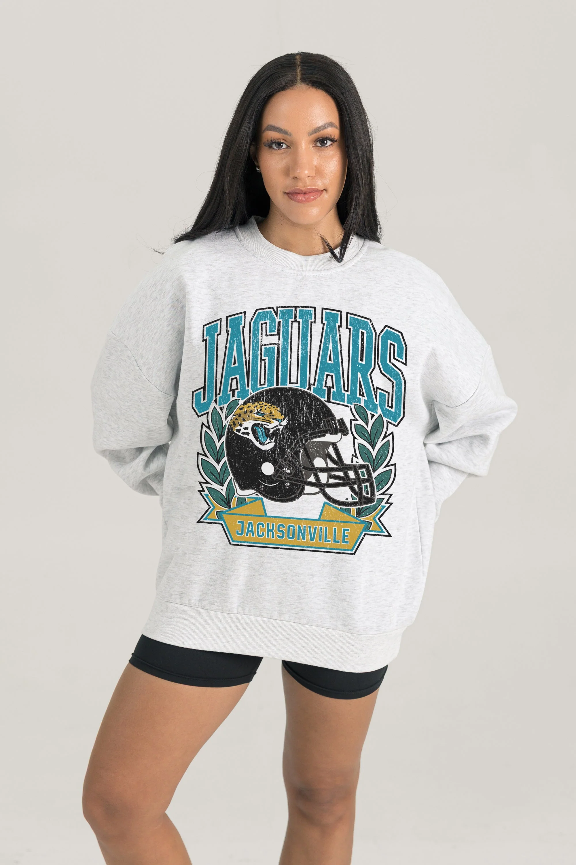 JACKSONVILLE JAGUARS Heritage Fleece Crewneck Pullover