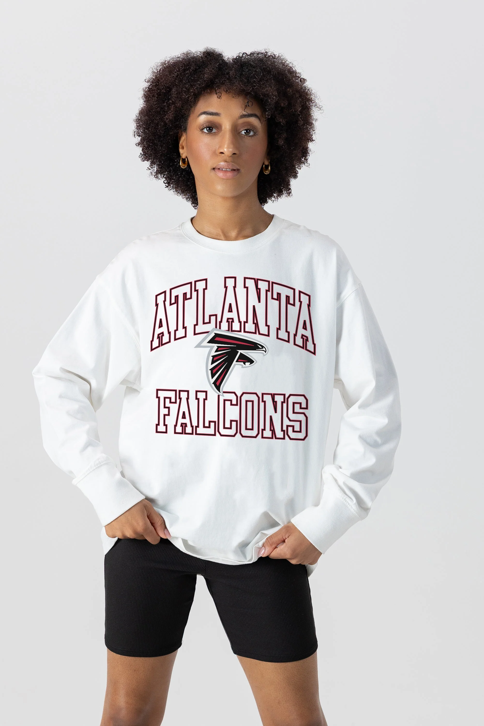 ATLANTA FALCONS Mind Games Oversized Long-Sleeve Tee