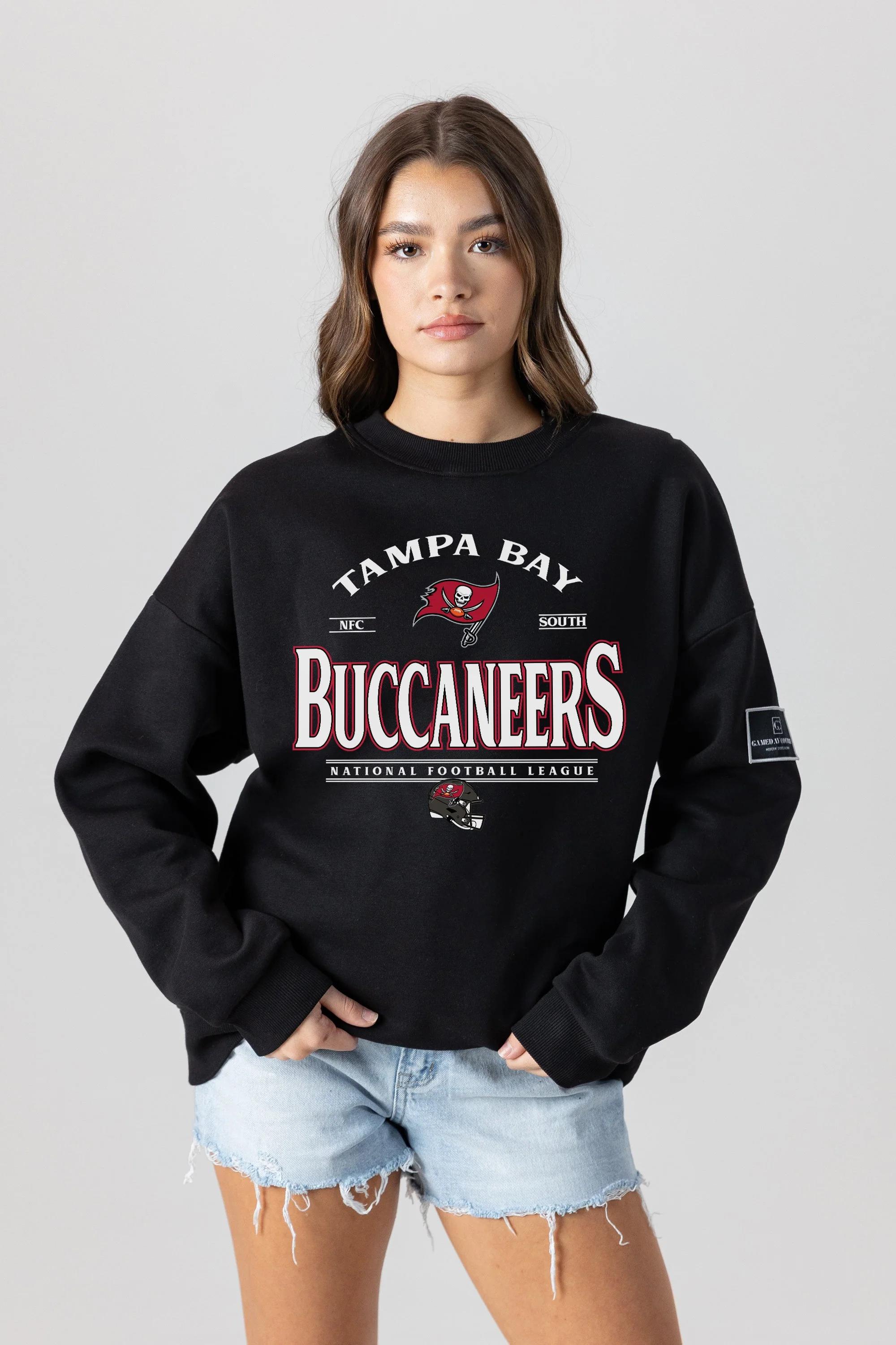 TAMPA BAY BUCCANEERS Players Only Fleece Drop-Shoulder Crew